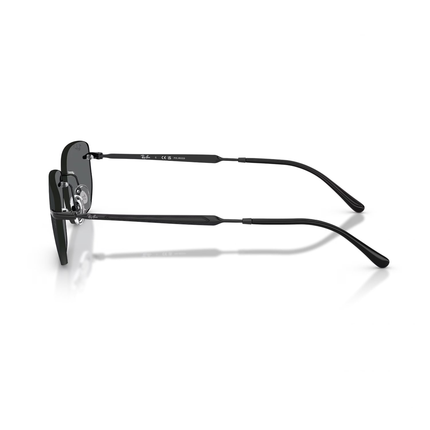 Ray-Ban RB 3768 00281 56 Unisex Polarize Geometrik Siyah Metal Güneş Gözlüğü
