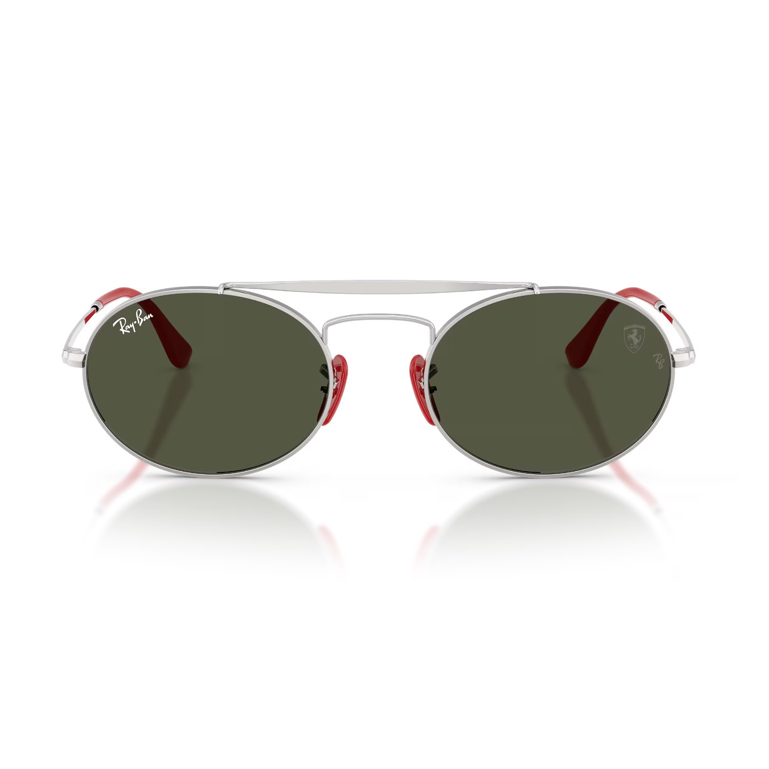 Ray-Ban RB 3775M F00731 54 Scuderia Ferrari Unisex Oval Gümüş Metal Güneş Gözlüğü