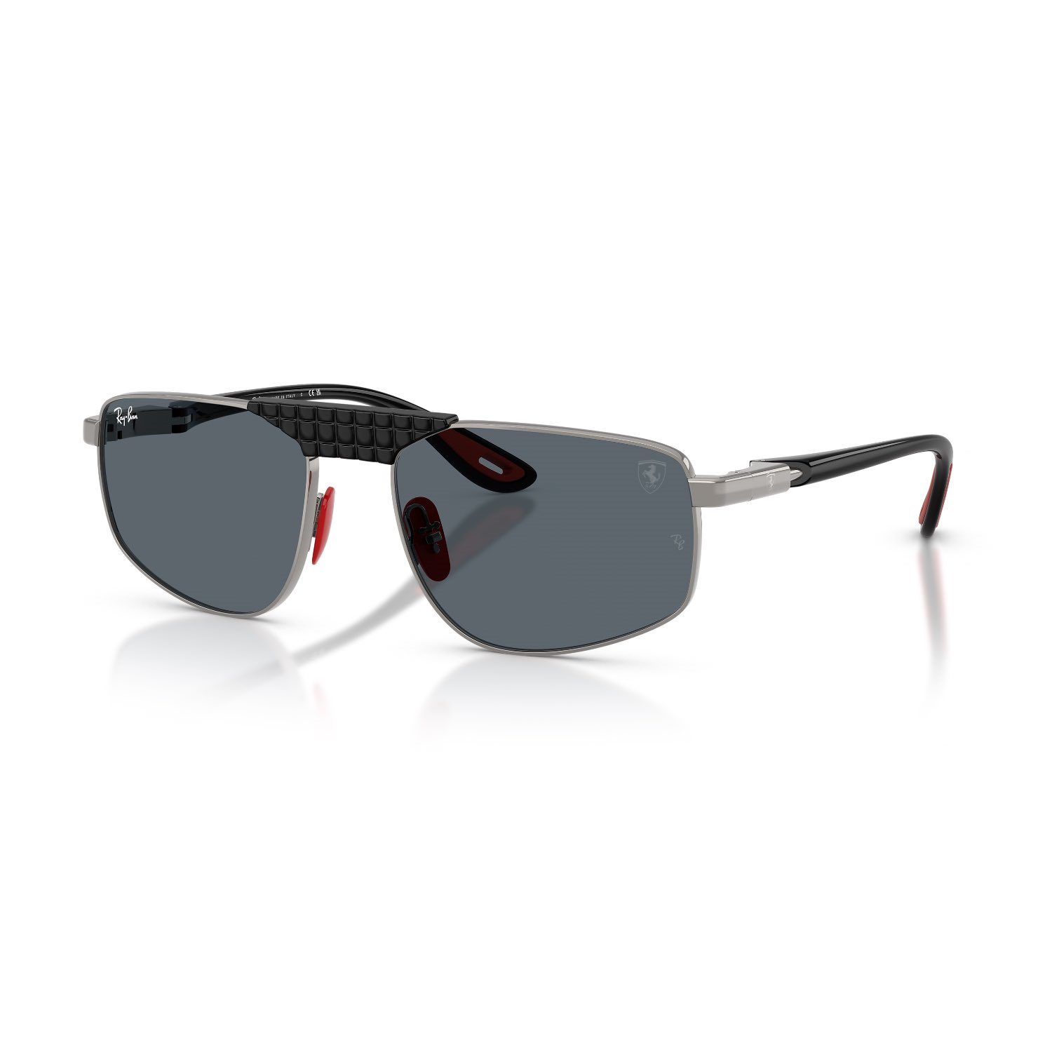 Ray-Ban RB 3776M F001R5 58 Scuderia Ferrari Unisex Geometrik Gri Metal Güneş Gözlüğü