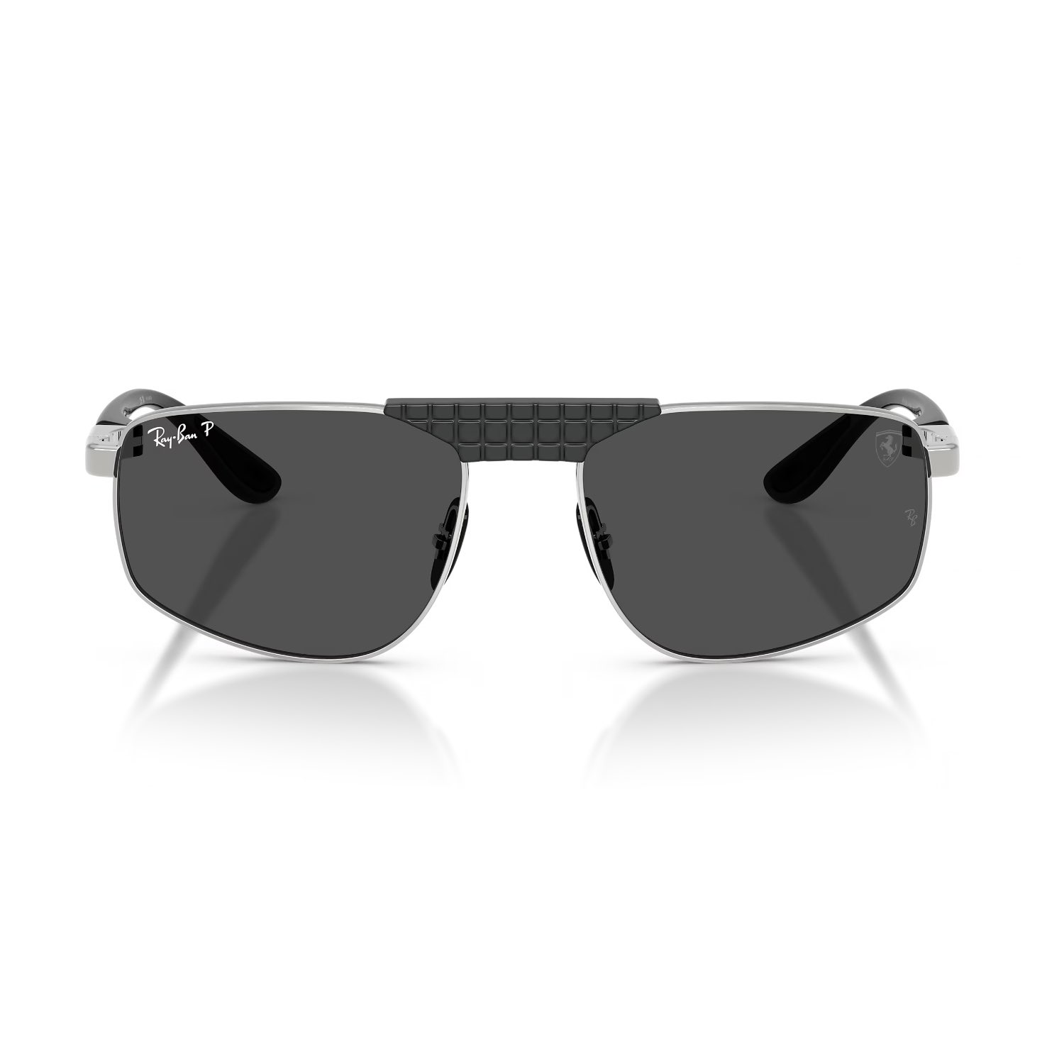 Ray-Ban RB 3776M F122K8 58 Scuderia Ferrari Unisex Polarize Geometrik Gümüş Metal Güneş Gözlüğü