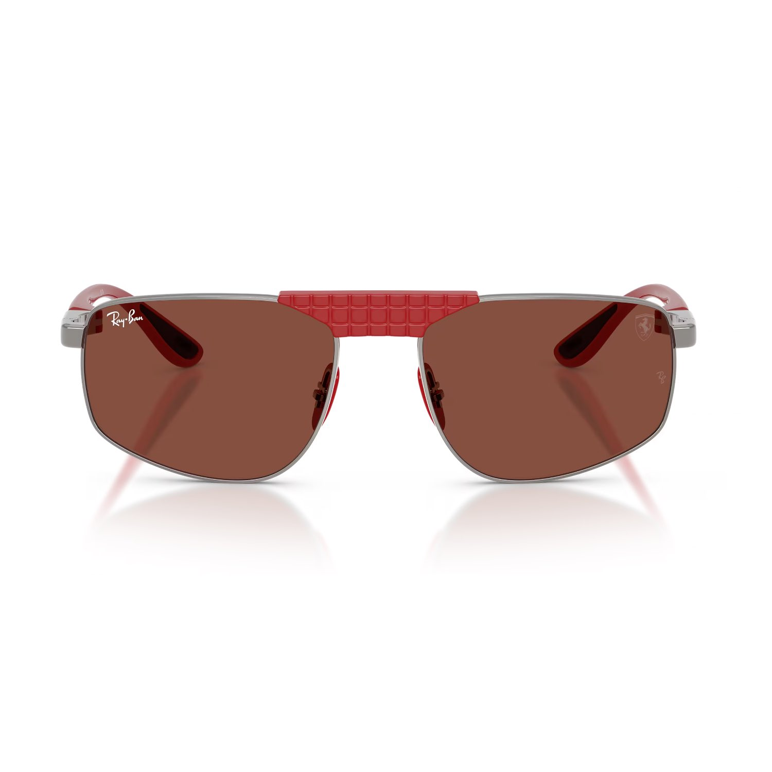 Ray-Ban RB 3776M F126C5 58 Scuderia Ferrari Unisex Geometrik Gri Metal Güneş Gözlüğü