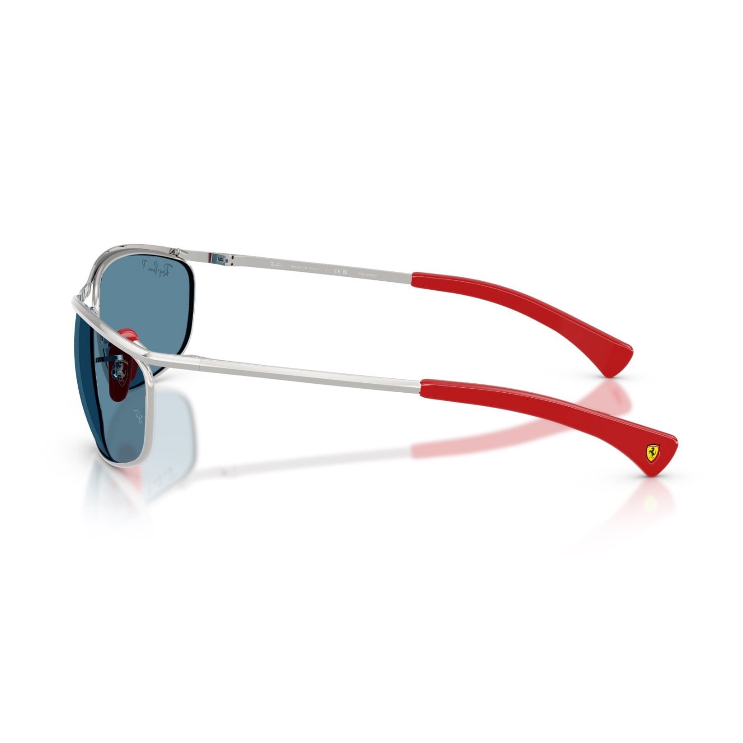 Ray-Ban RB 3819M F007S2 62 Scuderia Ferrari Unisex Polarize Oval Gümüş Metal Güneş Gözlüğü