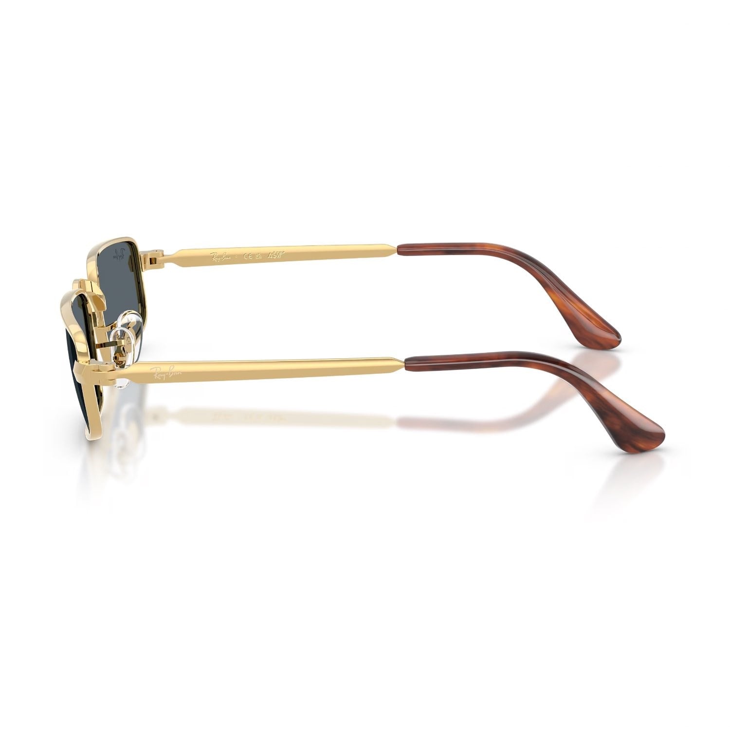 Ray-Ban RB 3927 001R5 54 A$AP ROCKY Unisex Dikdörtgen Gold Metal Güneş Gözlüğü