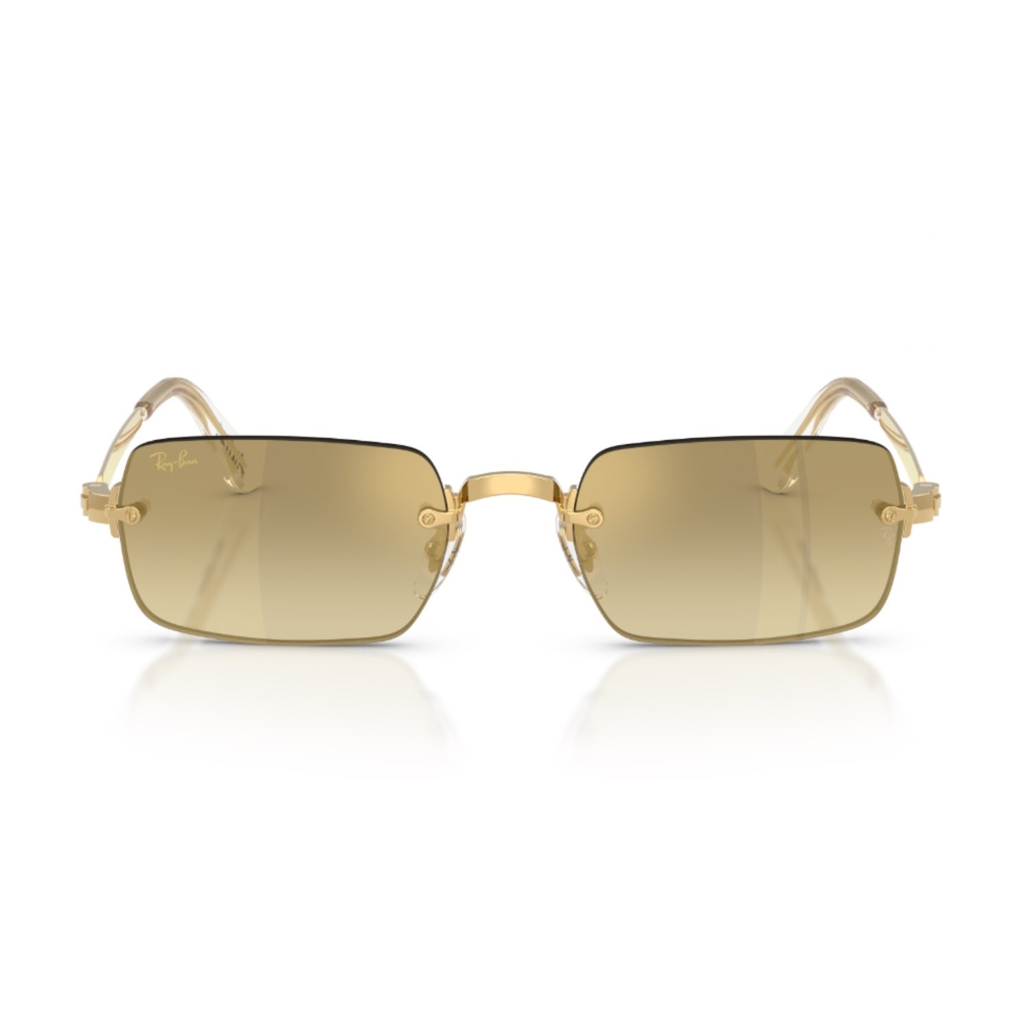 Ray-Ban RB 3928 0017I 54 A$AP ROCKY Unisex Dikdörtgen Gold Aynalı Metal Güneş Gözlüğü