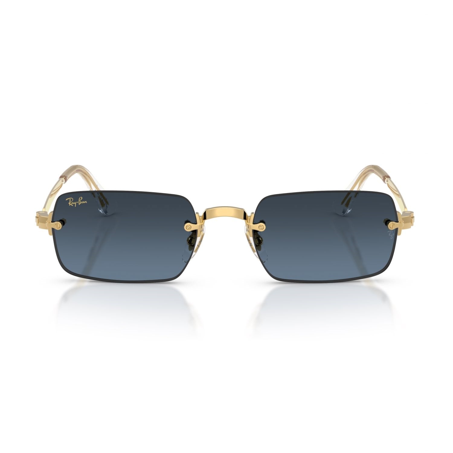 Ray-Ban RB 3928 001S2 54 A$AP ROCKY Unisex Dikdörtgen Gold Aynalı Metal Güneş Gözlüğü