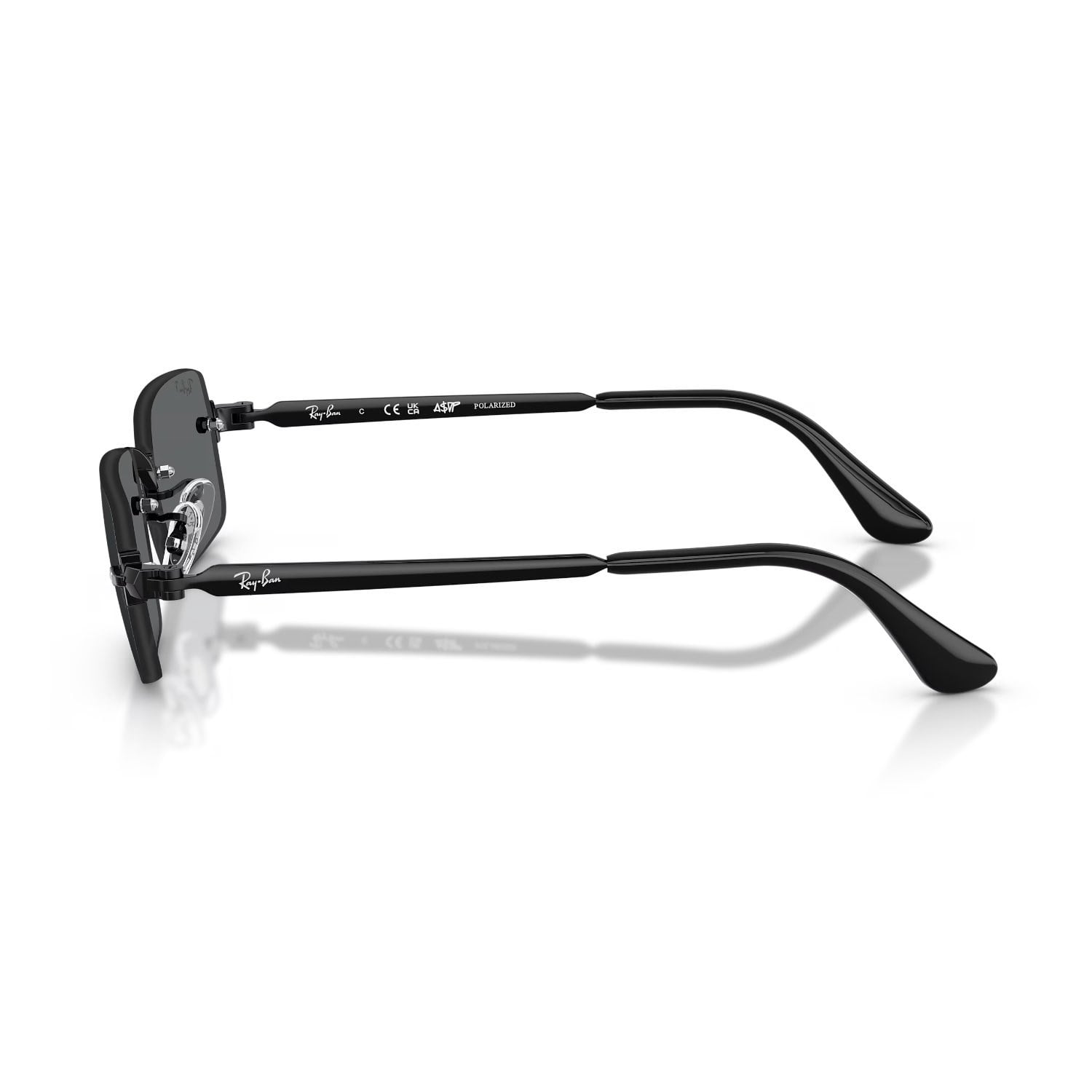Ray-Ban RB 3928 00281 54 A$AP ROCKY Unisex Polarize Dikdörtgen Siyah Metal Güneş Gözlüğü