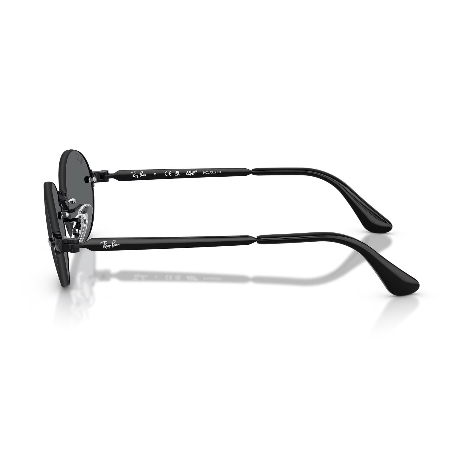 Ray-Ban RB 3929 00281 54 A$AP ROCKY Unisex Polarize Oval Siyah Metal Güneş Gözlüğü