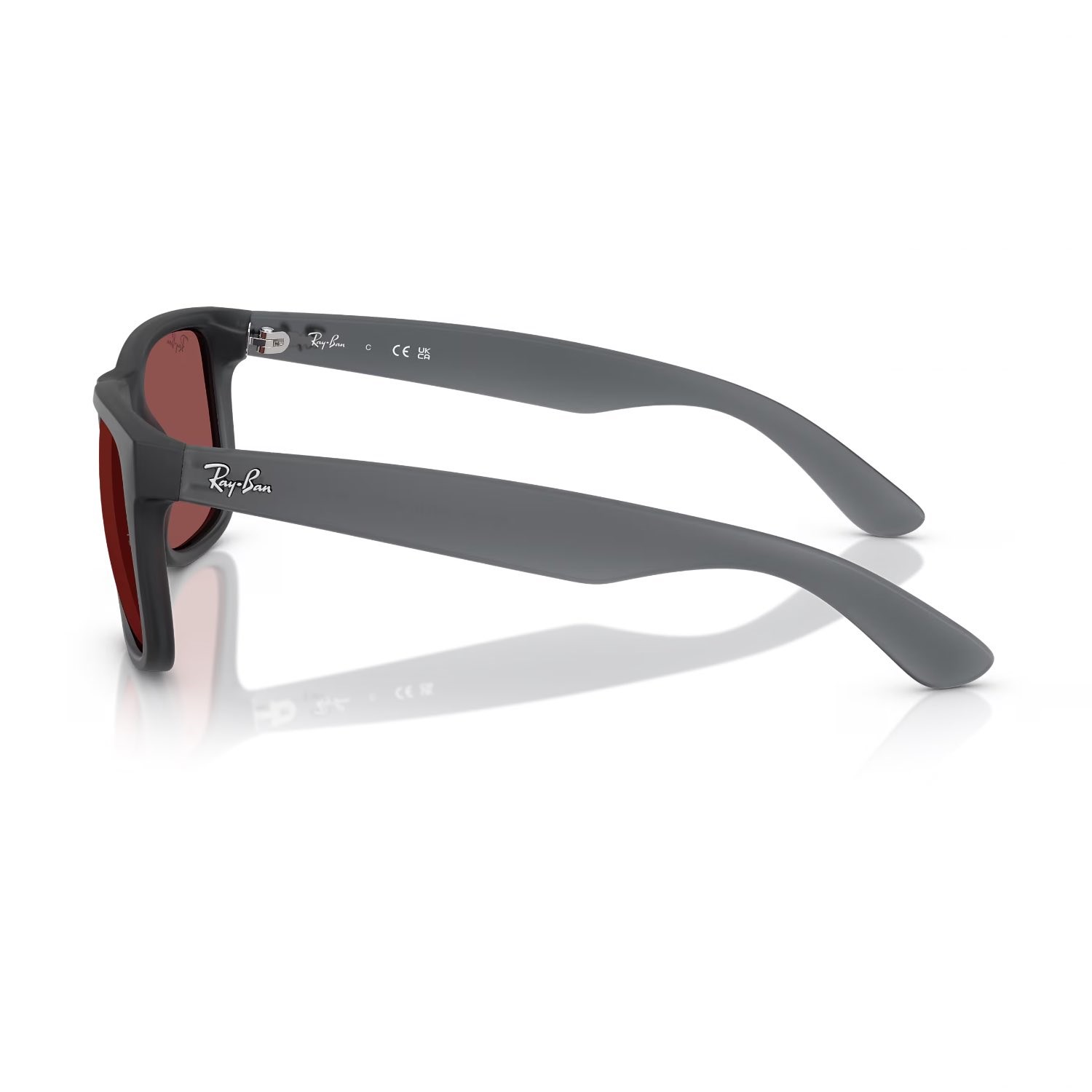 Ray-Ban RB 4165 687375 55 Justin Unisex Kare Gri Kemik Güneş Gözlüğü