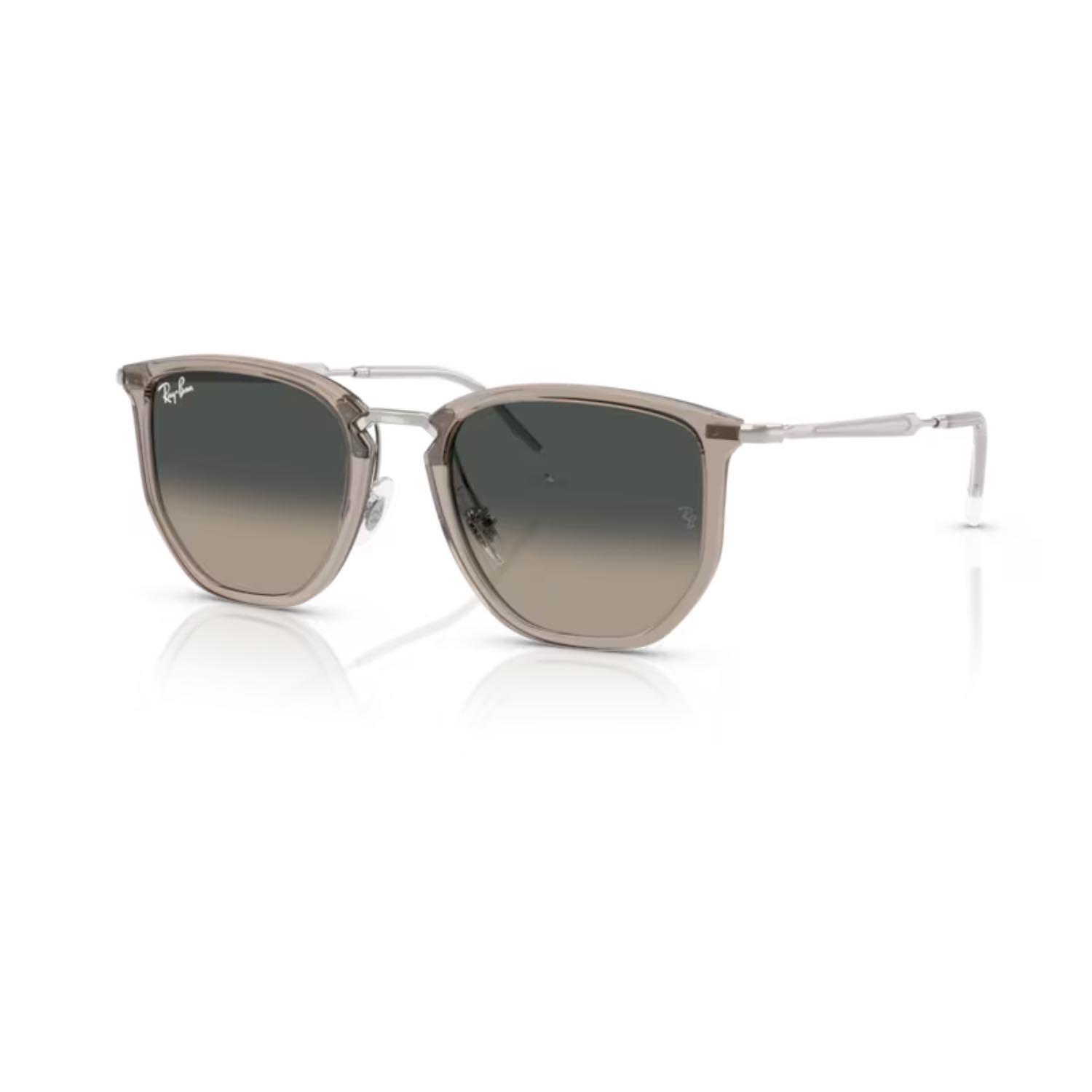 Ray-Ban RB 4451 680271 53 Unisex Geometrik Şeffaf Gri Kombine Kemik Güneş Gözlüğü