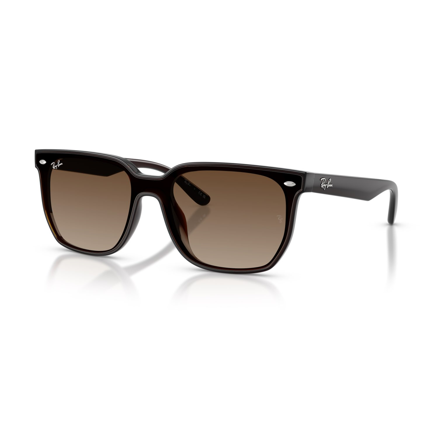 Ray-Ban RB 4466D 71413 47 Unisex Kare Degrade Kahverengi Kemik Güneş Gözlüğü