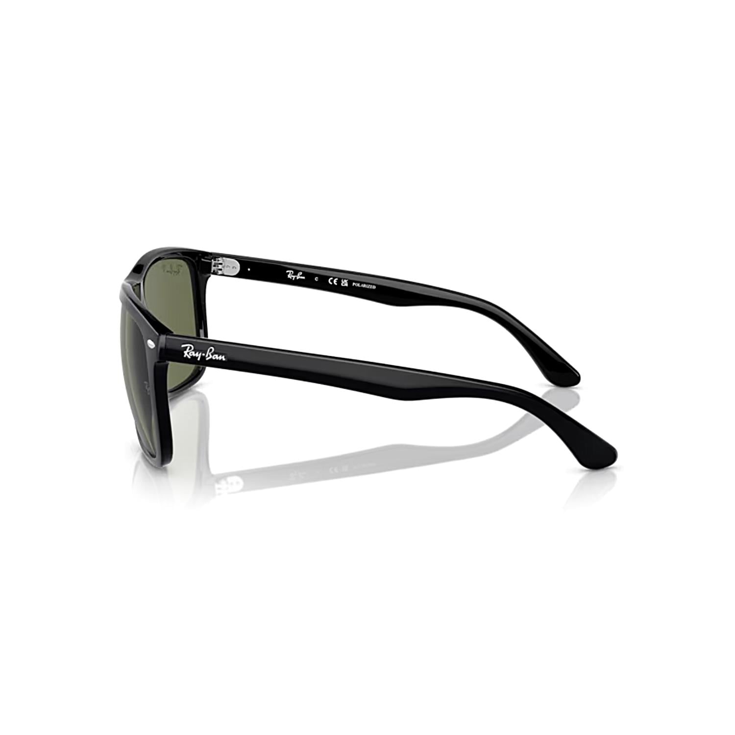Ray-Ban RB 4547 60158 60 Boyfriend Two Polarize Unisex Kare Siyah Kemik Güneş Gözlüğü