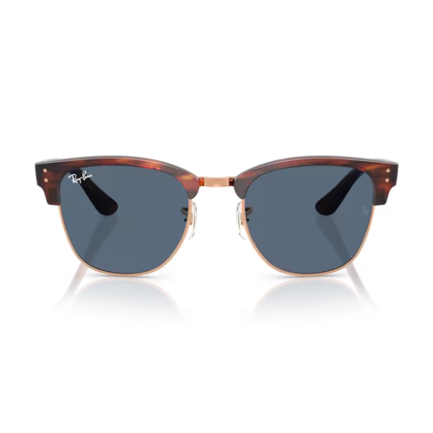 Ray-Ban RBR 0504S 13983A 51 Clubmaster Reverse Unisex Oval Kırçıllı Kahverengi Kombine Güneş Gözlüğü