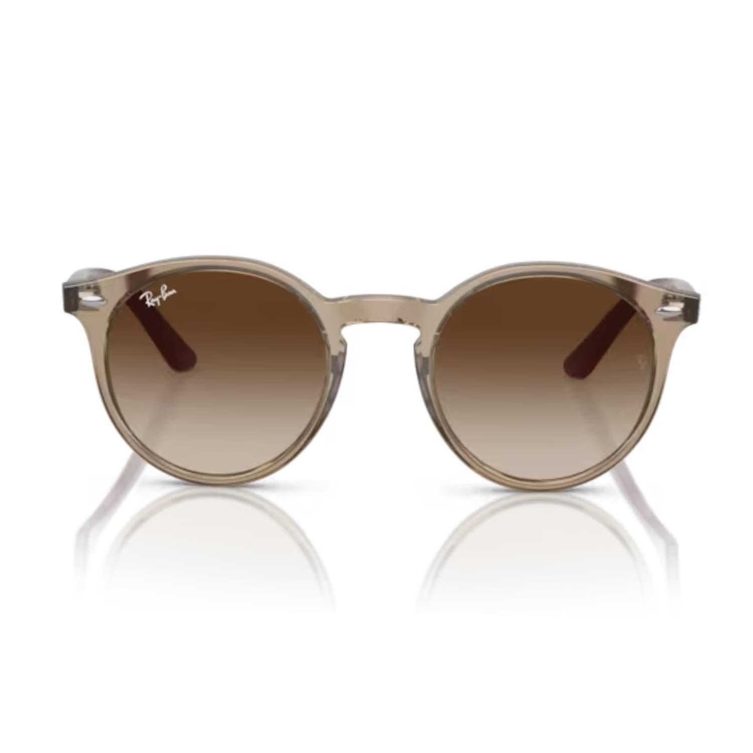 Ray-Ban RJ 9064S 712313 44 Çocuk Oval Şeffaf Kahverengi Kemik Güneş Gözlüğü
