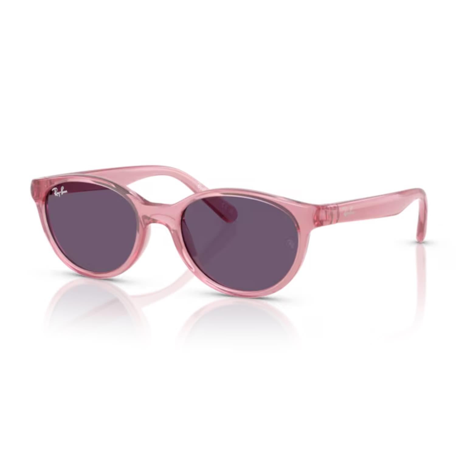 Ray-Ban RJ 9080S 71691A 45 Çocuk Oval Şeffaf Pembe Kemik Güneş Gözlüğü