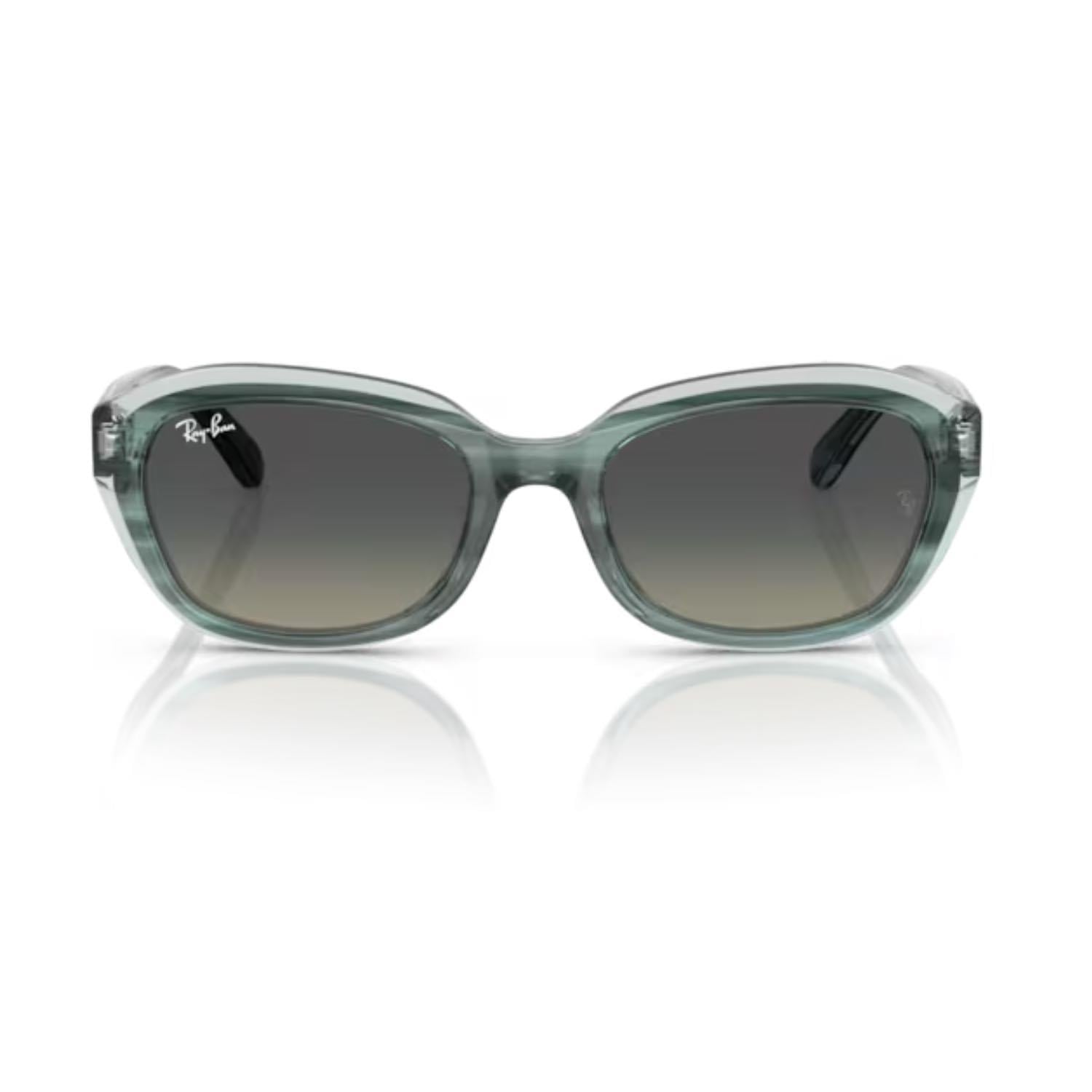Ray-Ban RJ9081S 717511 48 Çocuk Geometrik Şeffaf Yeşil Kemik Güneş Gözlüğü