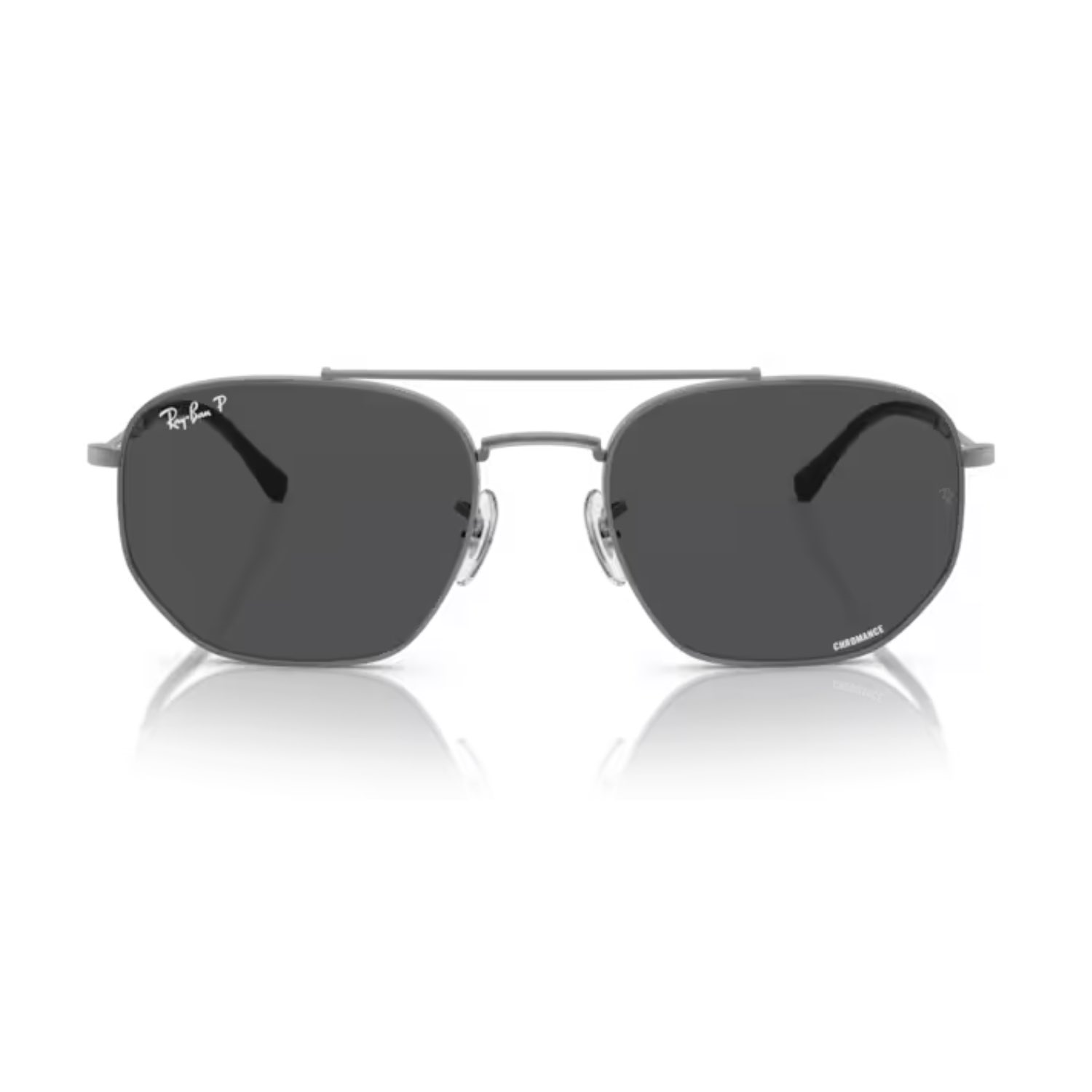 Ray-Ban RB 3707 004K8 57 Unisex Polarize Geometrik Gri Metal Güneş Gözlüğü