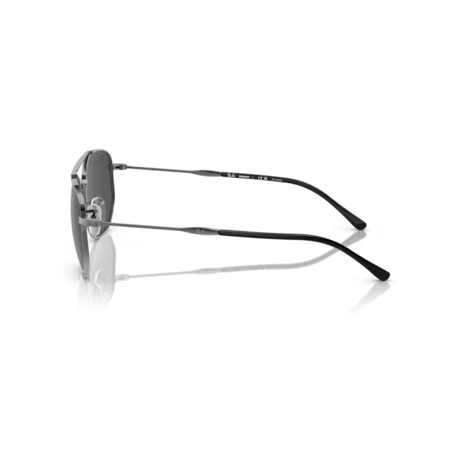 Ray-Ban RB 3707 004K8 57 Unisex Polarize Geometrik Gri Metal Güneş Gözlüğü
