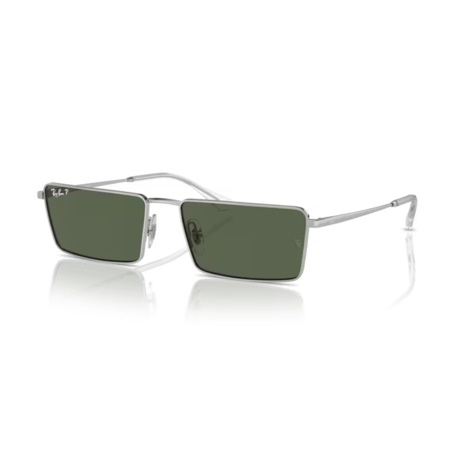 Ray-Ban RB 3741 0039A 56 Emy Unisex Polarize Dikdörtgen Gri Metal Güneş Gözlüğü