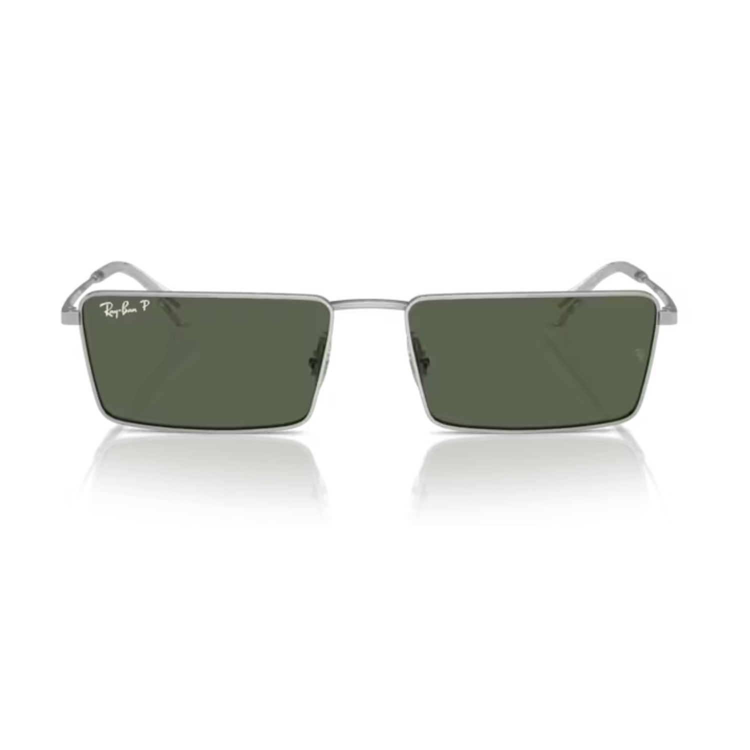 Ray-Ban RB 3741 0039A 56 Emy Unisex Polarize Dikdörtgen Gri Metal Güneş Gözlüğü