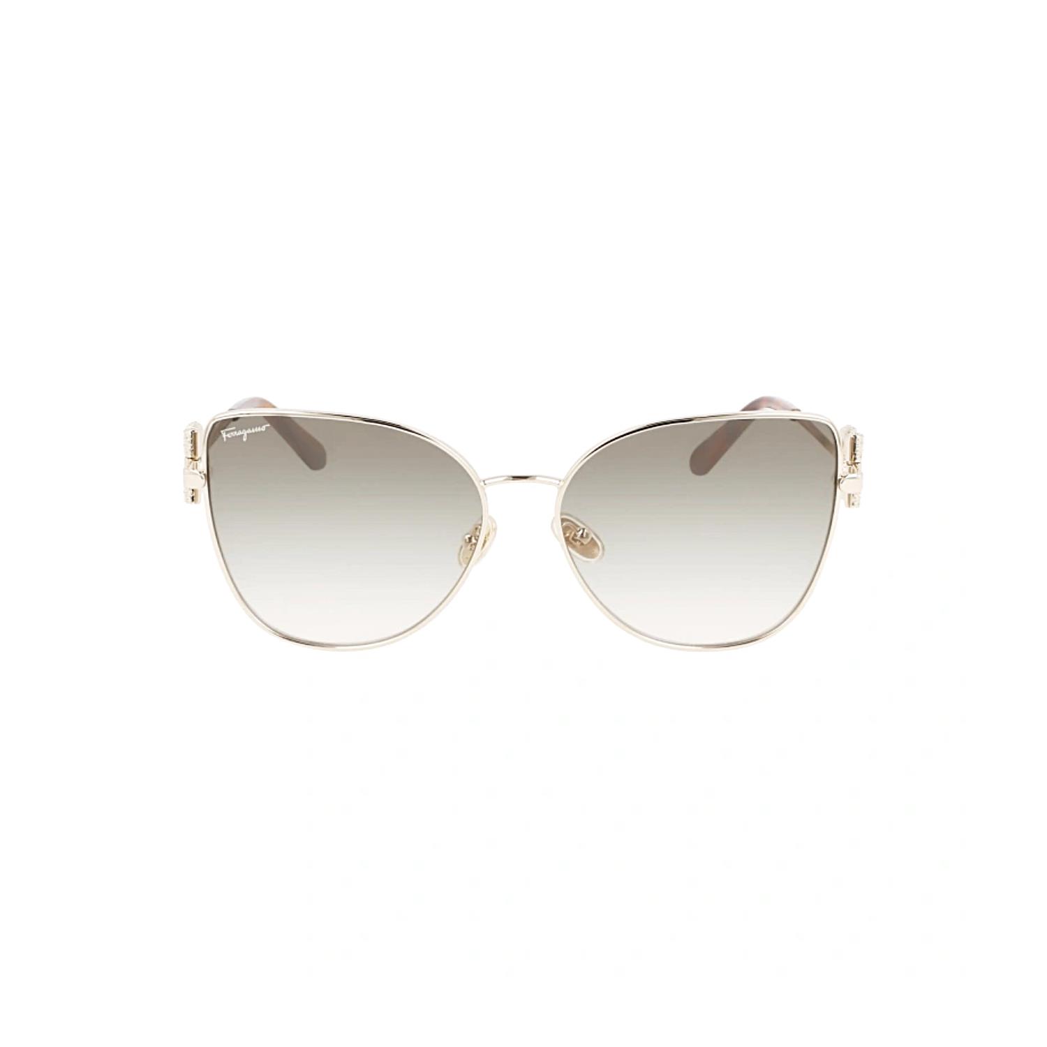 Salvatore Ferragamo SF 296SR 750 60 Kadın Kelebek Gri Metal Güneş Gözlüğü
