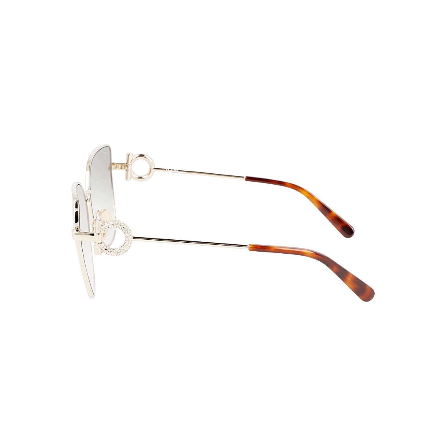 Salvatore Ferragamo SF 296SR 750 60 Kadın Kelebek Gri Metal Güneş Gözlüğü