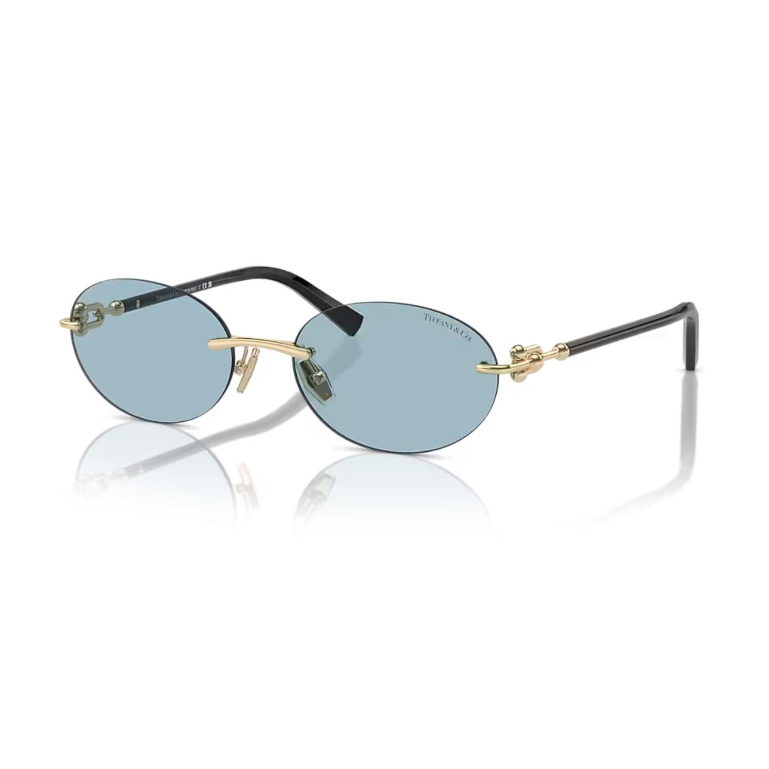 Tiffany Co. TF 3104D 602180 56 Unisex Oval Gold Metal Güneş Gözlüğü
