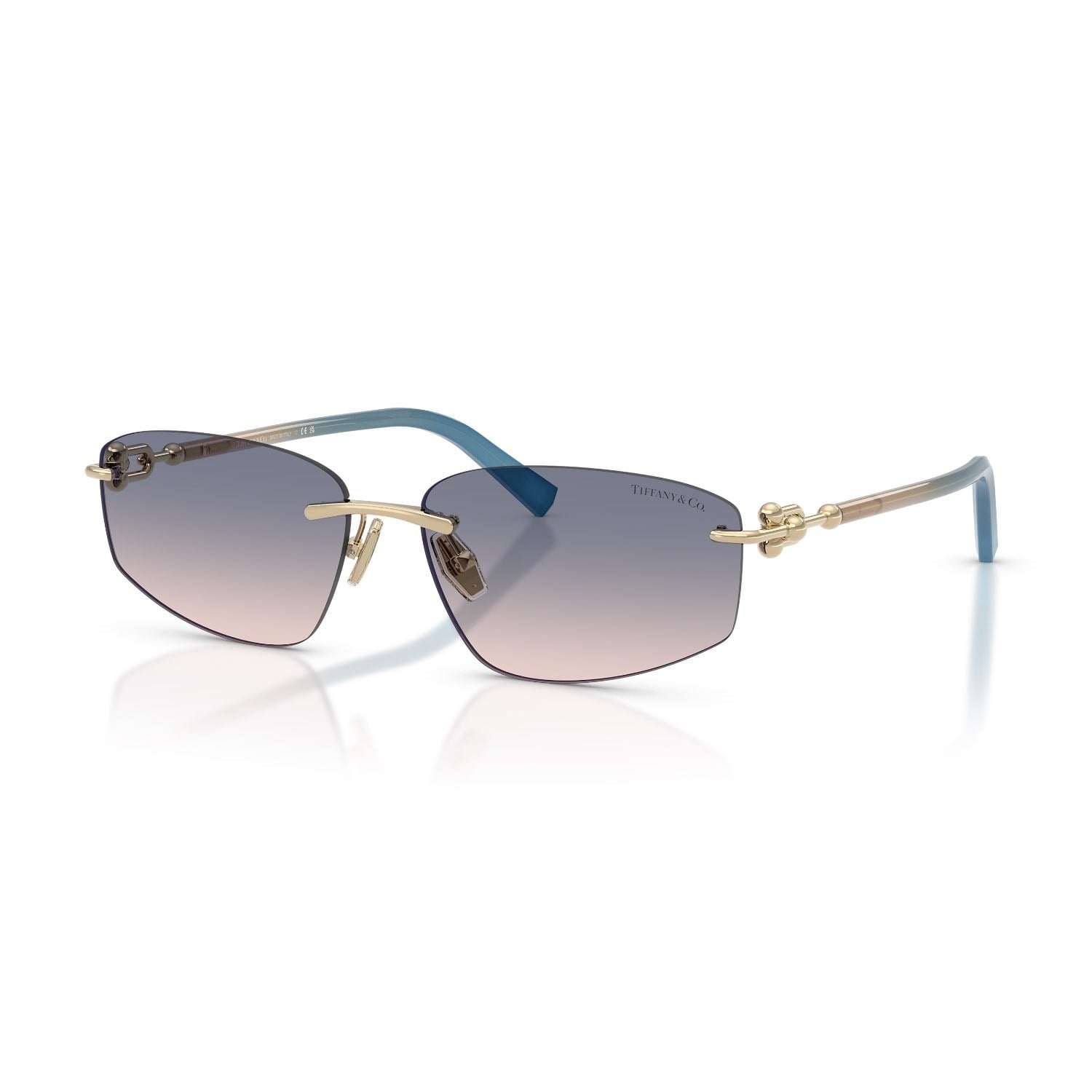 Tiffany Co. TF 3114 619116 59 Unisex Geometrik Gold Metal Güneş Gözlüğü