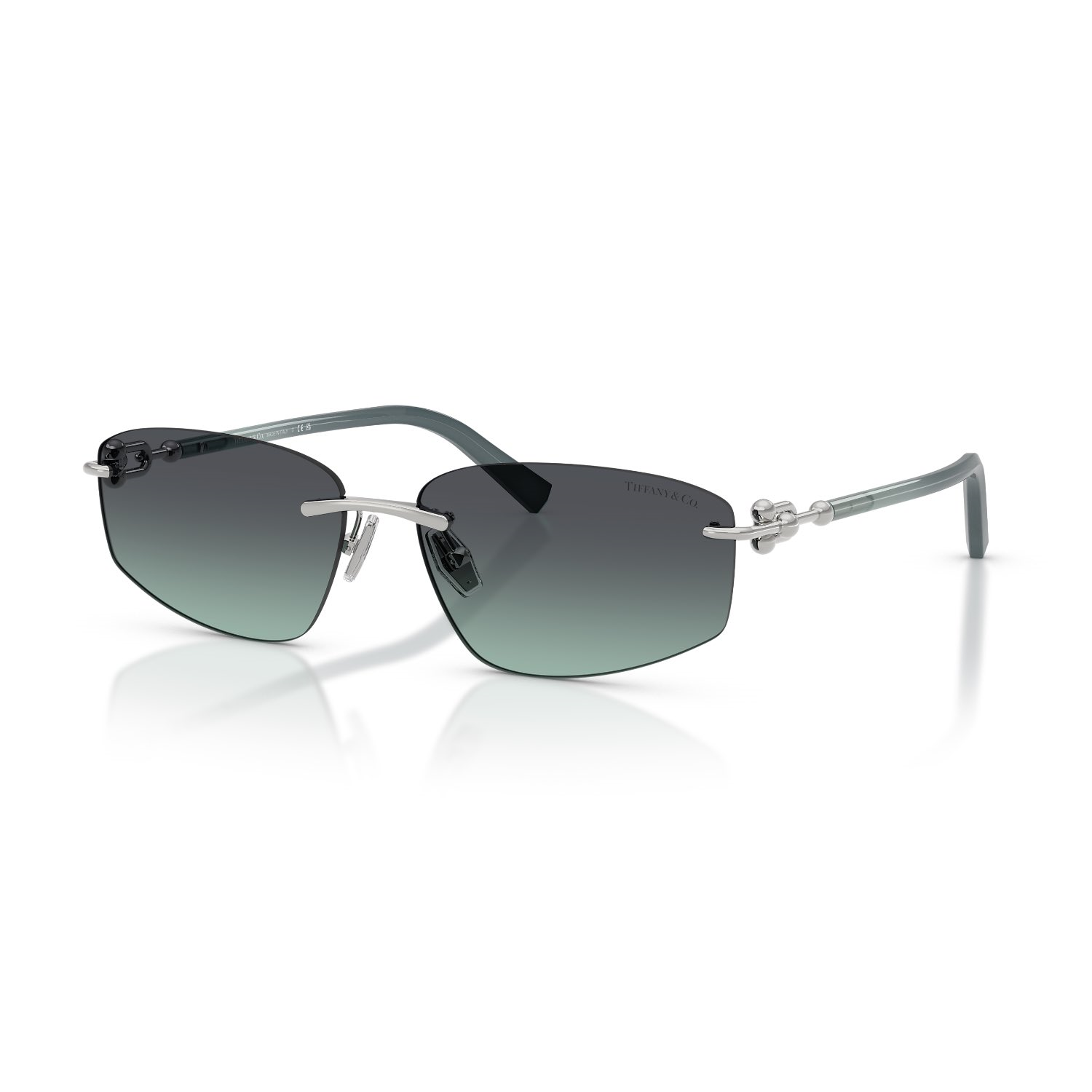 Tiffany Co. TF 3114 60012G 59 Unisex Geometrik Gümüş Degrade Metal Güneş Gözlüğü