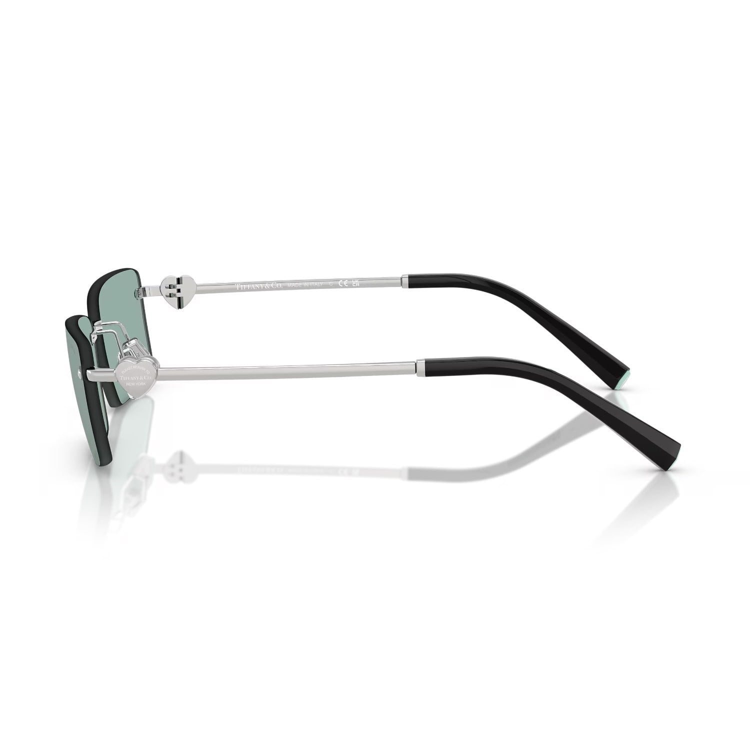 Tiffany Co. TF 3108B 62227C 60 Unisex Dikdörtgen Gümüş Aynalı Metal Güneş Gözlüğü