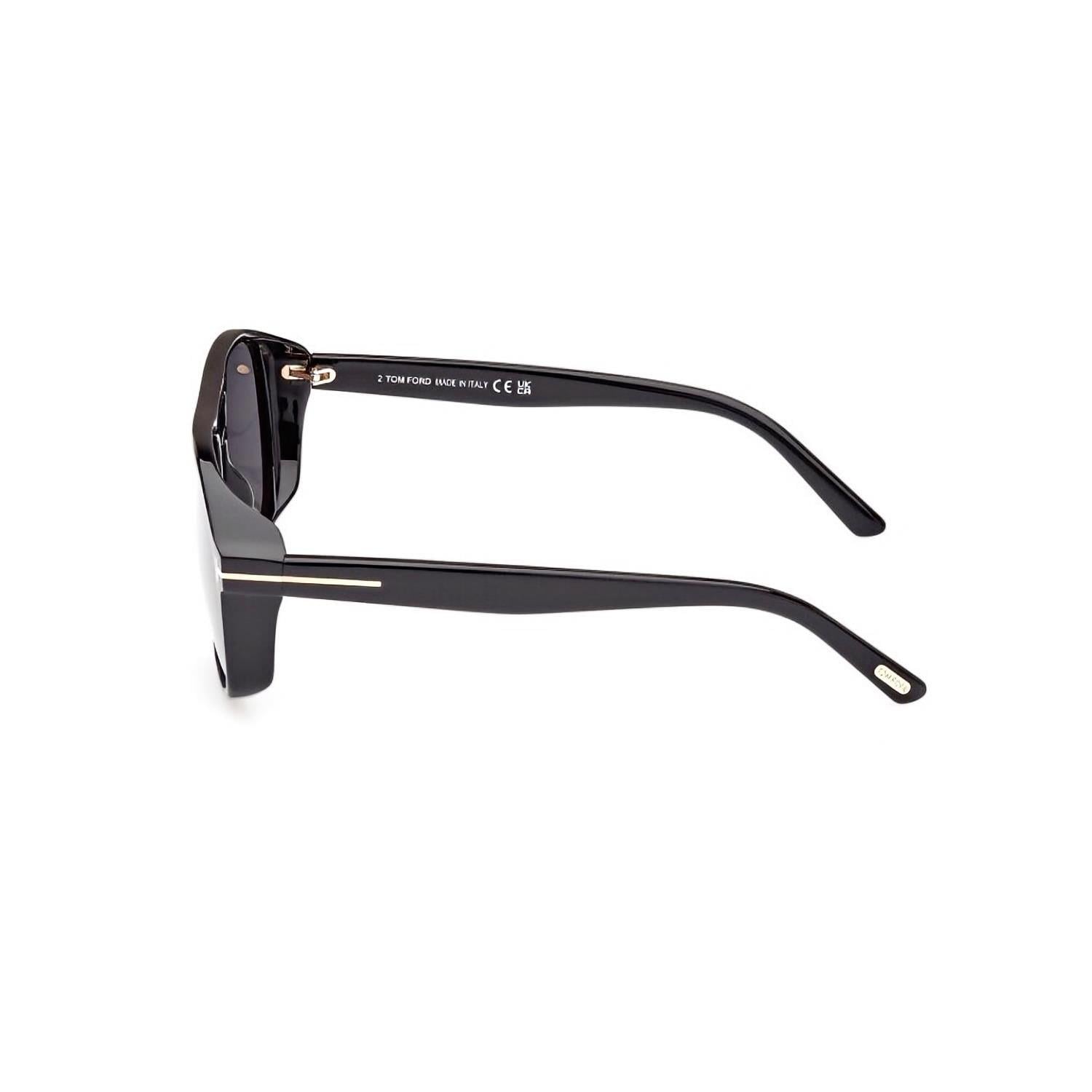 Tom Ford FT 1022 01A 58 Erkek Pilot Parlak Siyah Kemik Güneş Gözlüğü