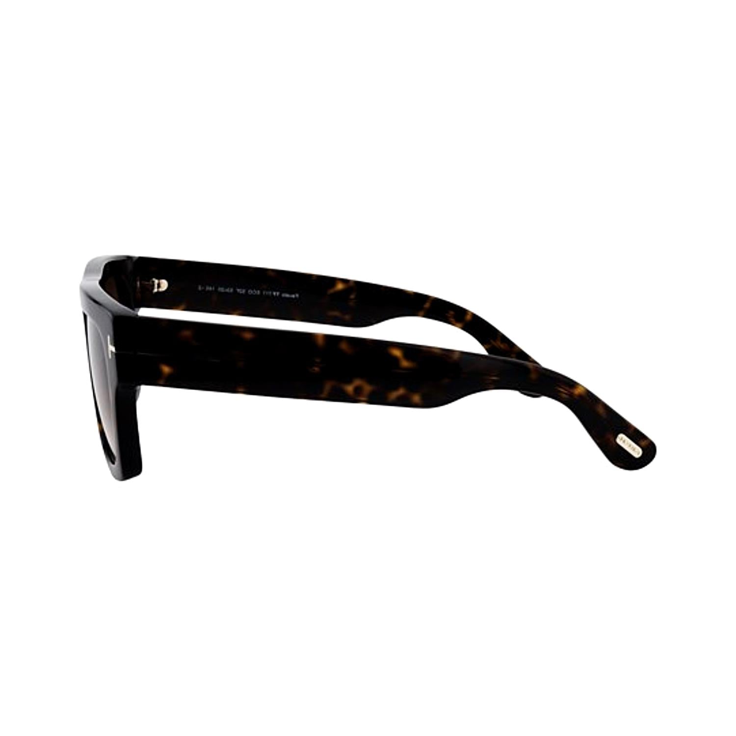 Tom Ford FT0711 ECO 52F 6 53 Fausto Unisex Kare Kırçıllı Kahverengi Kemik Güneş Gözlüğü