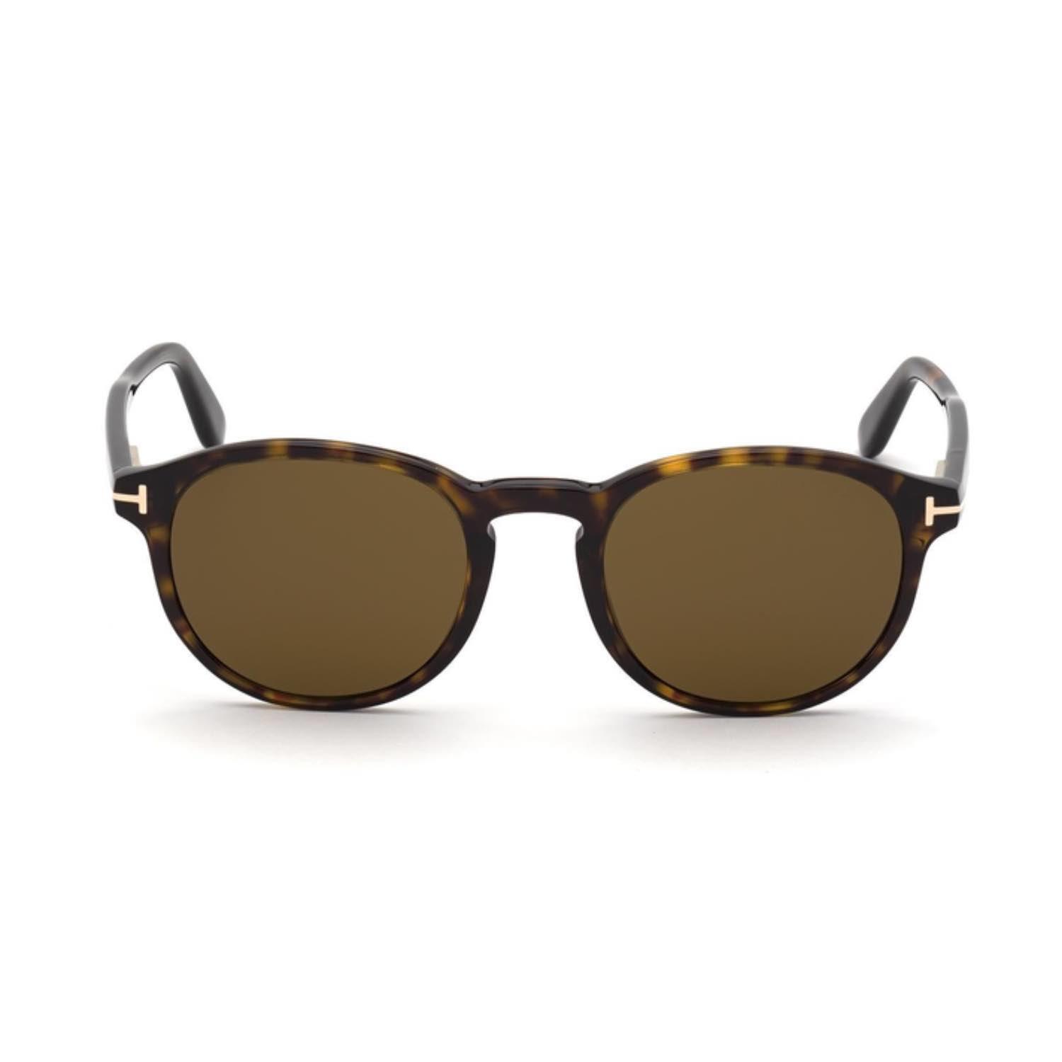 Tom Ford FT 0834S 52J 50 Dante Unisex Oval Kırçıllı Kahverengi Kemik Güneş Gözlüğü