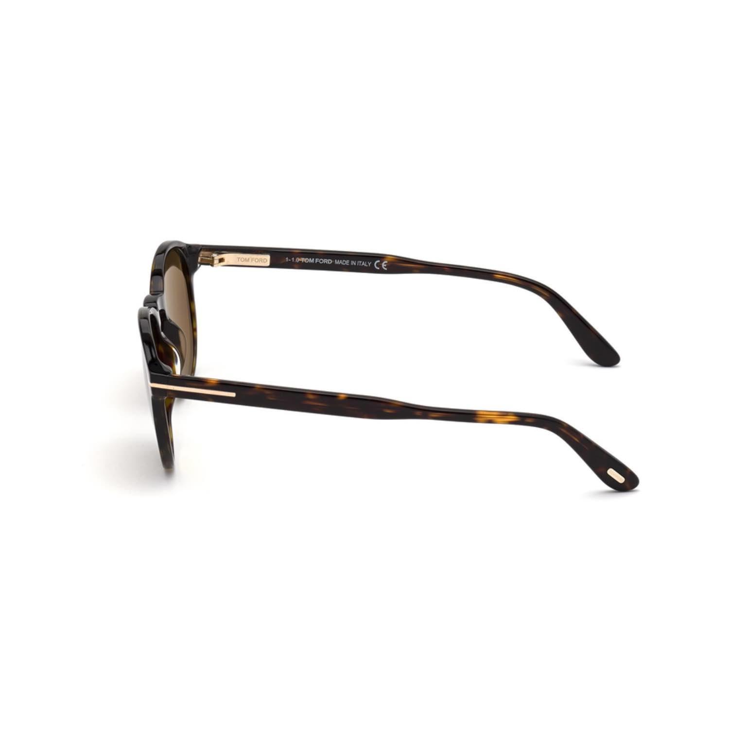 Tom Ford FT 0834S 52J 50 Dante Unisex Oval Kırçıllı Kahverengi Kemik Güneş Gözlüğü