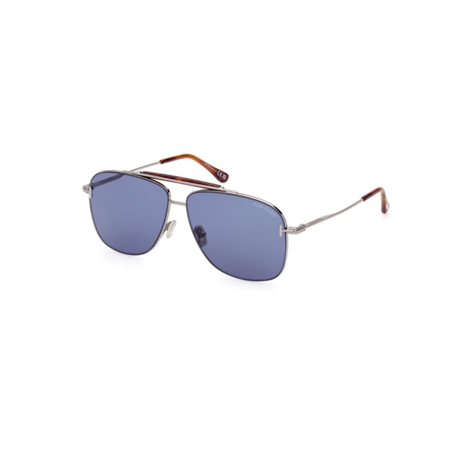 Tom Ford FT1017 14V 60 Jaden Erkek Kare Gri Metal Güneş Gözlüğü