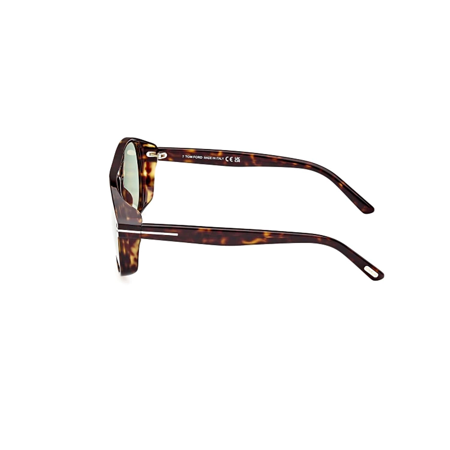 Tom Ford TF 1022 52N 58 Unisex Dikdörtgen Kırçıllı Kahverengi Kemik Güneş Gözlüğü