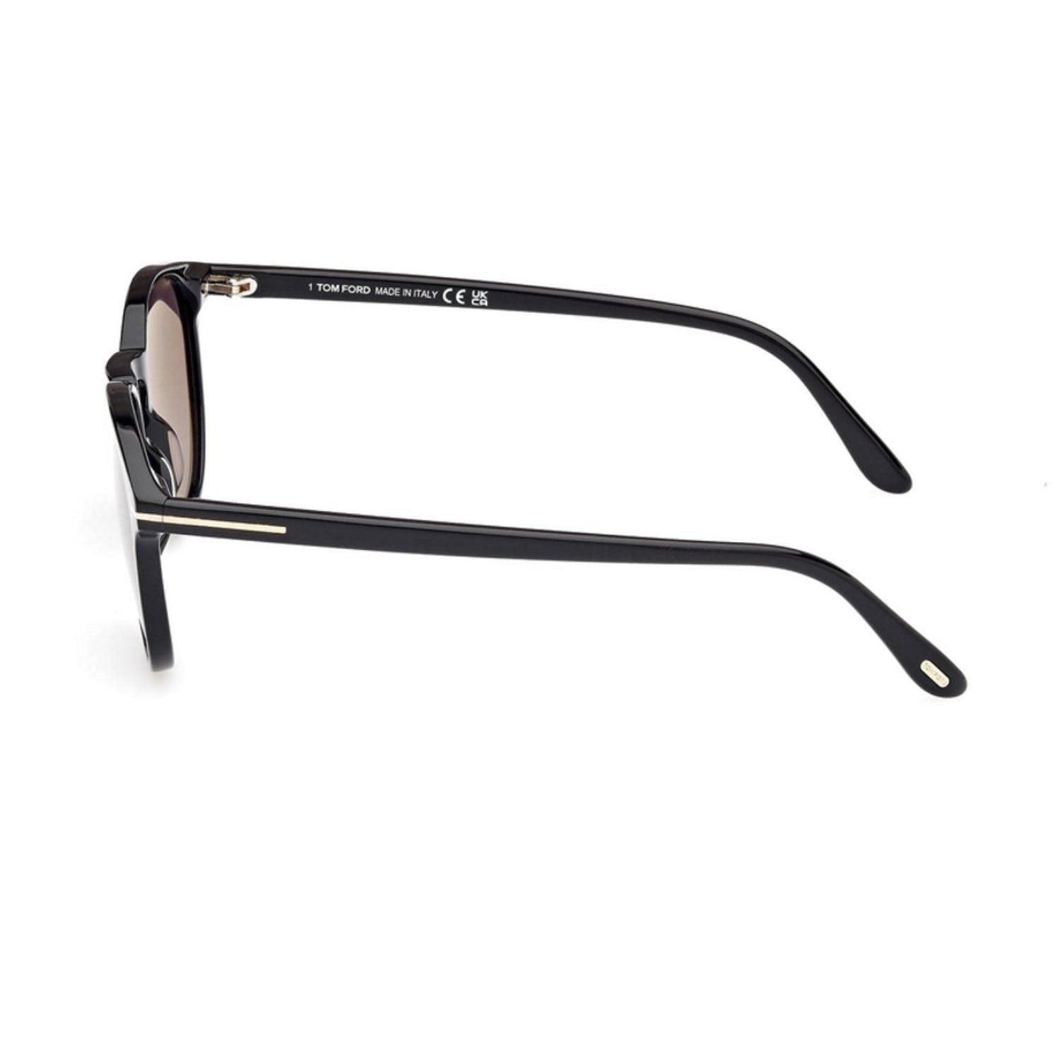 Tom Ford TF 1097S 01BG 53 Lewis Unisex Yuvarlak Siyah Kemik Güneş Gözlüğü