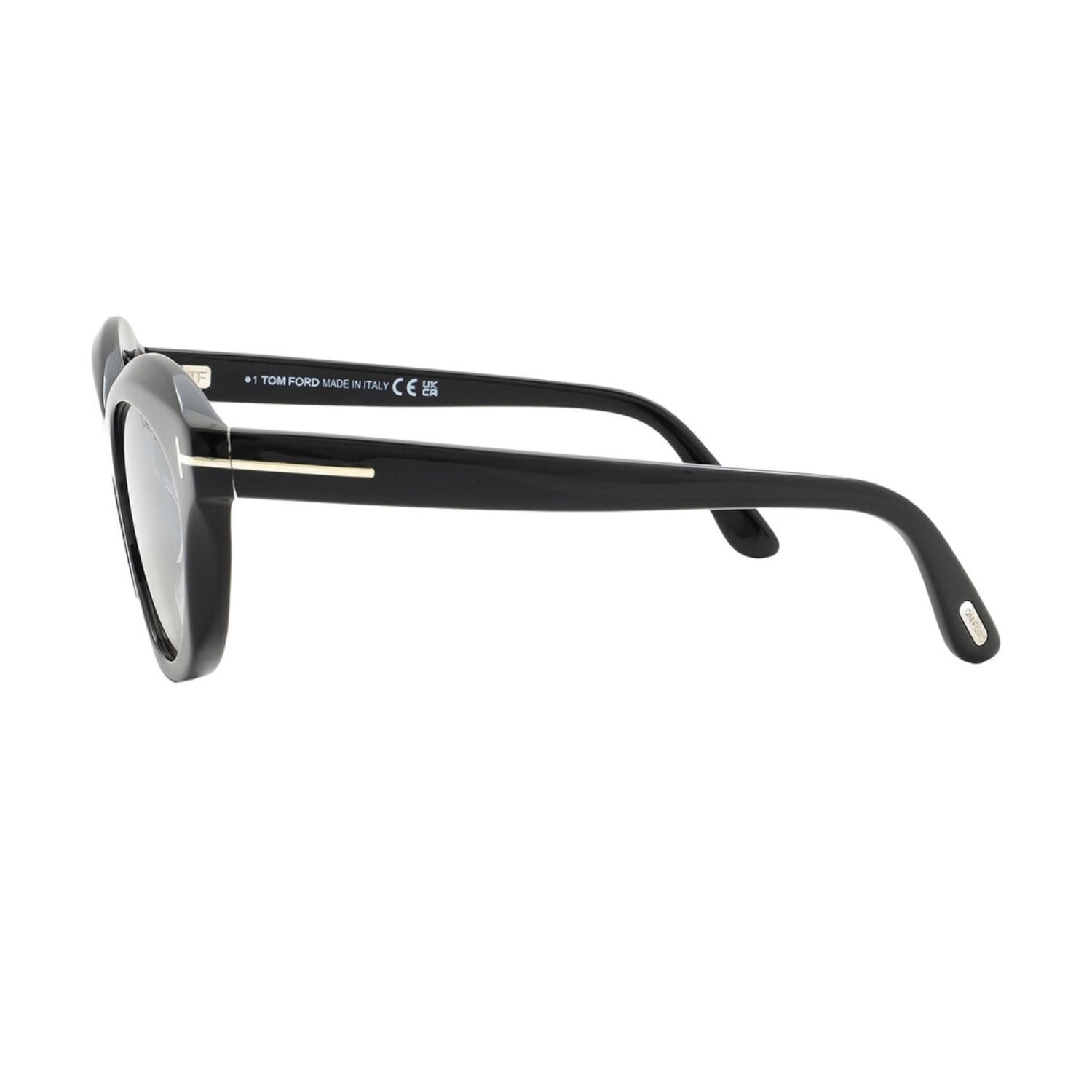Tom Ford TF 1111S 01CG 56 Kadın Cat Eye Siyah Aynalı Kemik Güneş Gözlüğü