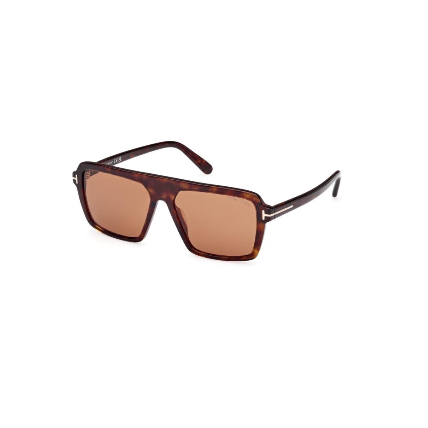 Tom Ford Tf 1176 52E 56 Unisex Pilot Kırçıllı Kahverengi Kemik Güneş Gözlüğü