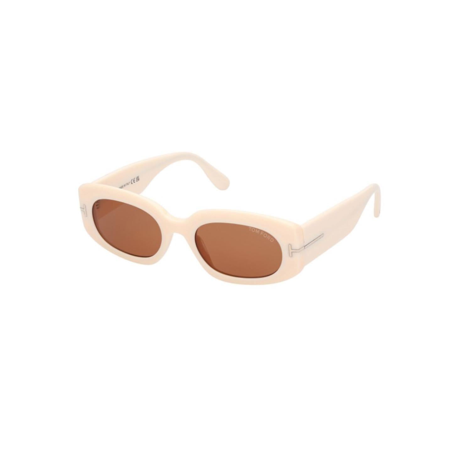 Tom Ford Tf 1187 25E 52 Kadın Oval Beyaz Kemik Güneş Gözlüğü