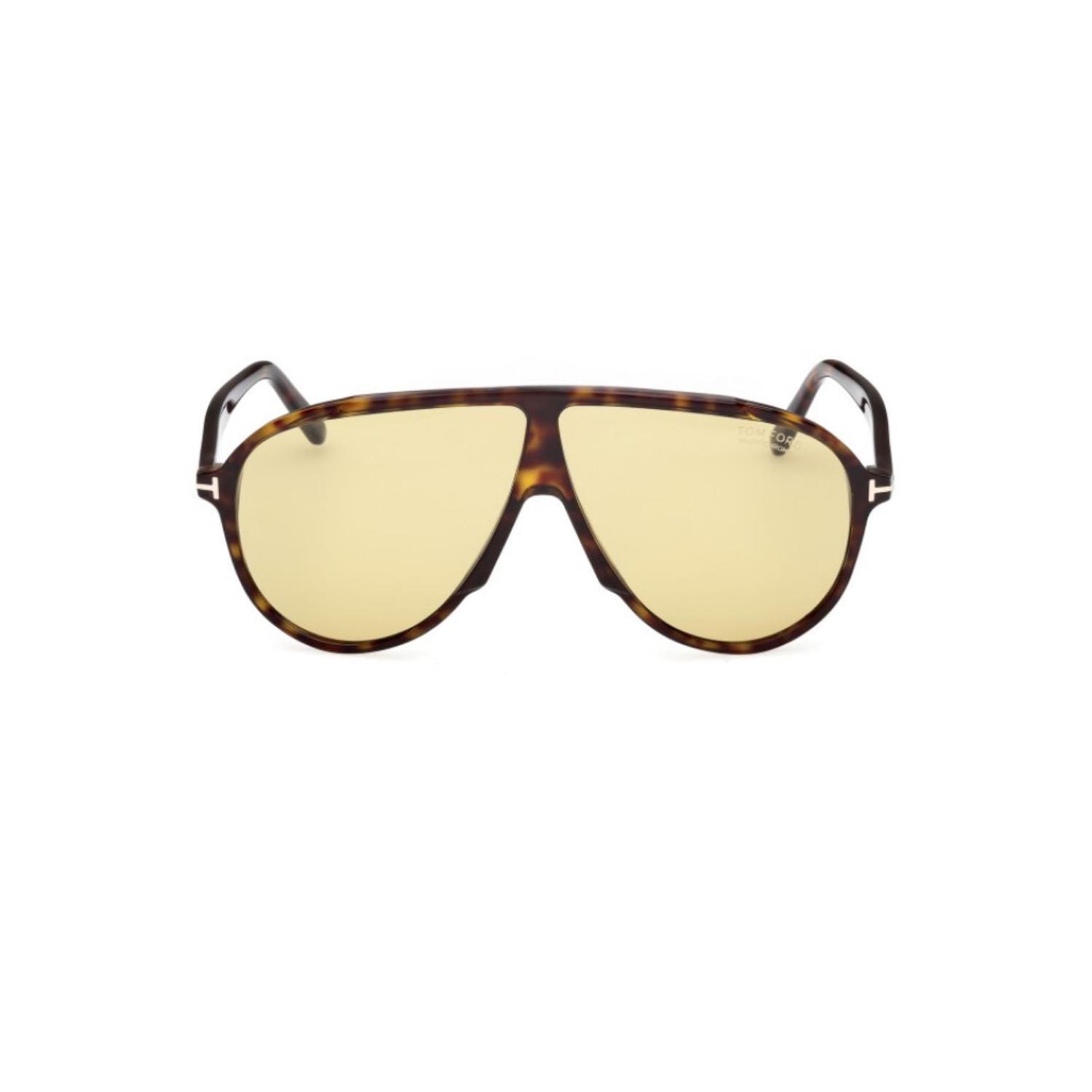 Tom Ford TF 1211 52E 65 Unisex Pilot Kırçıllı Kahvernegi Kemik Güneş Gözlüğü