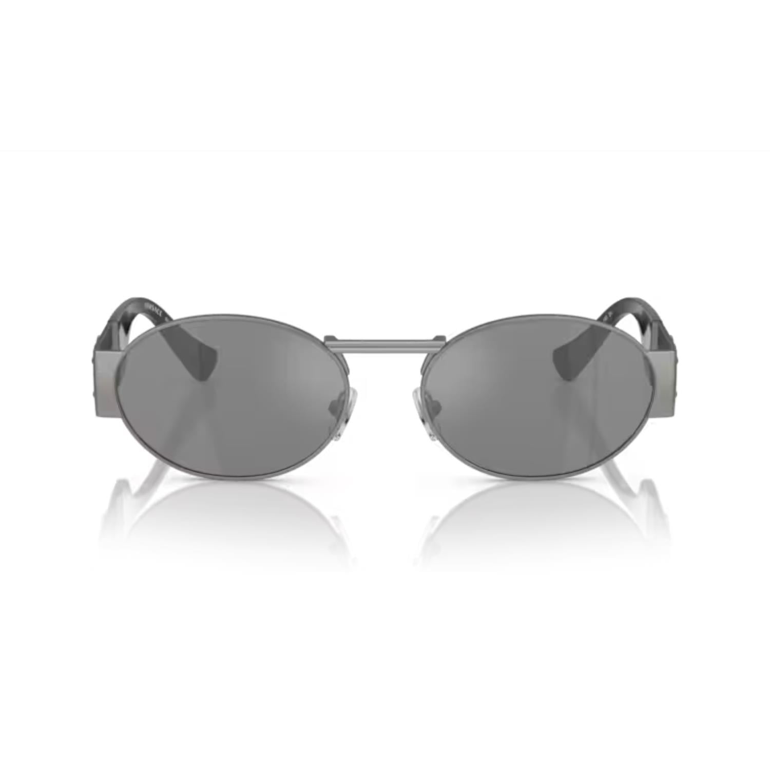 Versace 2264 10016G 56 Unisex Oval Gümüş Metal Güneş Gözlüğü