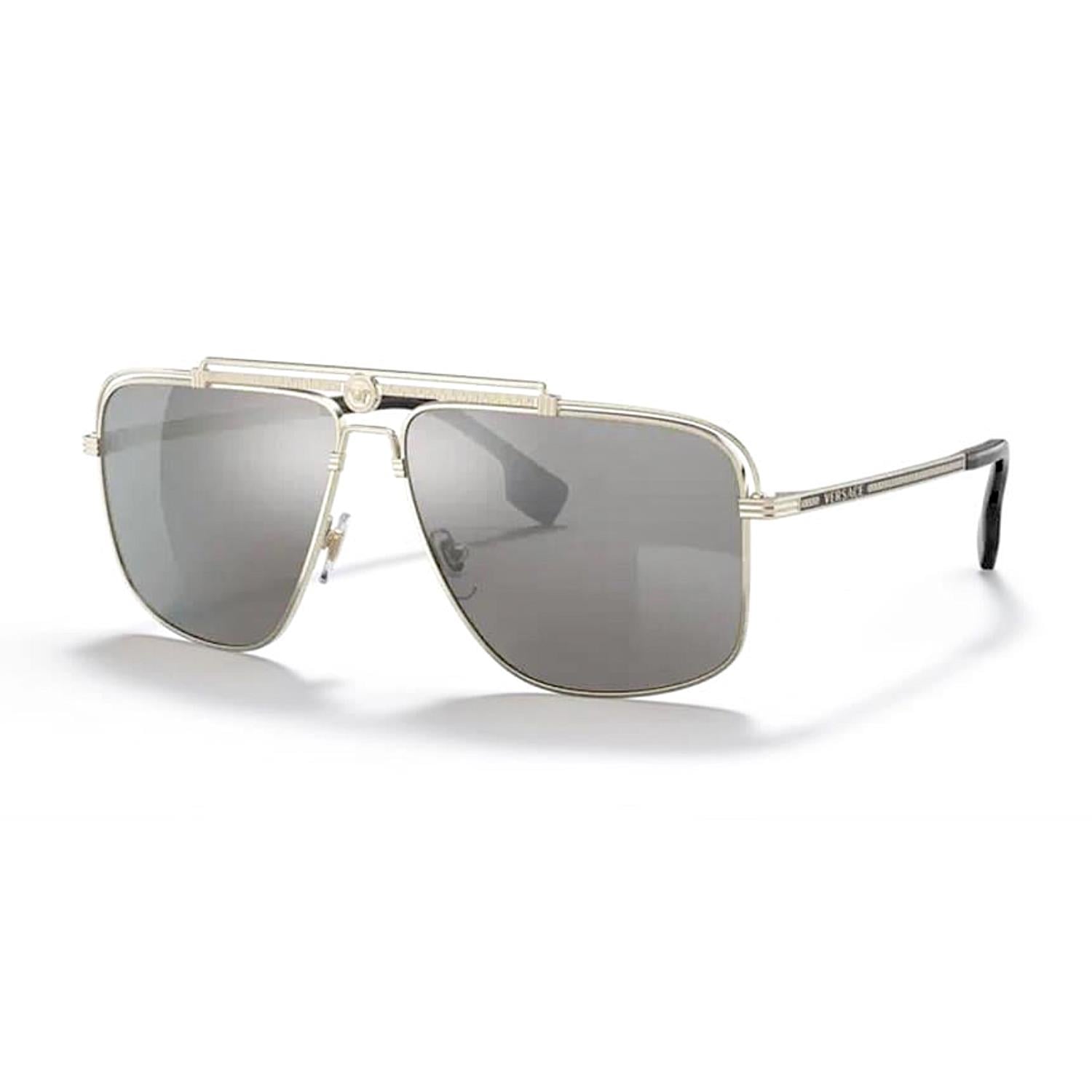 Versace VE 2242 12526G 61 Erkek Gold Metal Güneş Gözlüğü