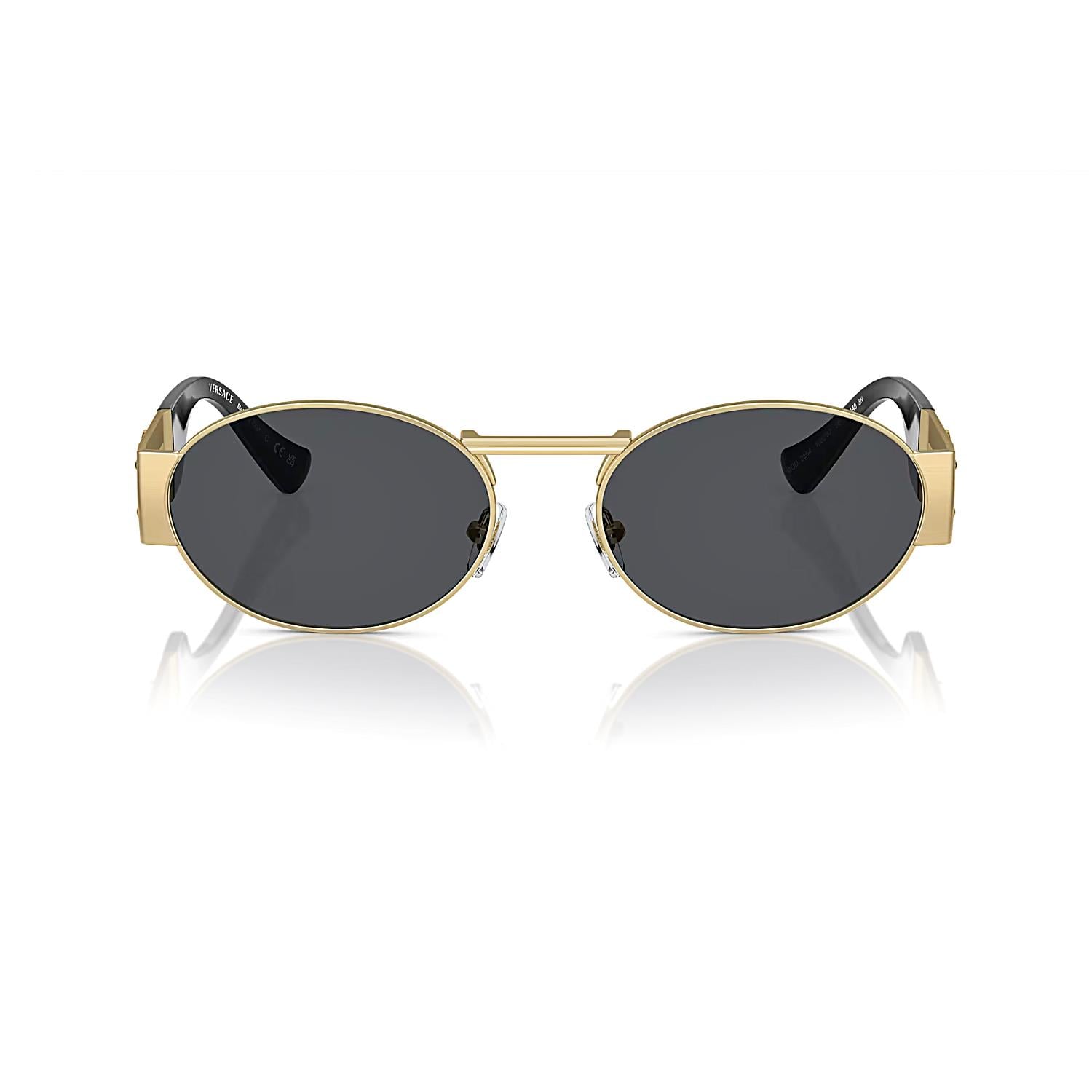 Versace VE 2264 100287 56 Unisex Oval Altın Metal Güneş Gözlüğü