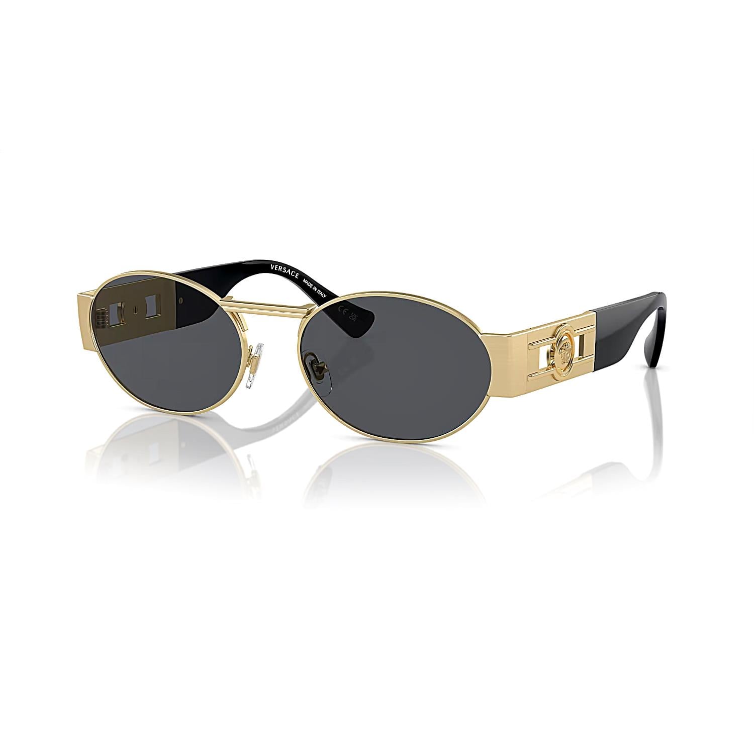 Versace VE 2264 100287 56 Unisex Oval Altın Metal Güneş Gözlüğü