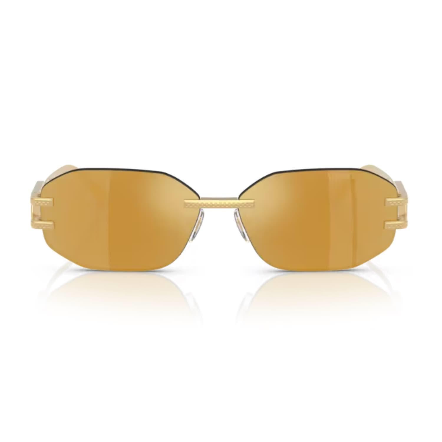 Versace VE 2274 10027P 58 Kadın Geometrik Gold Metal Güneş Gözlüğü