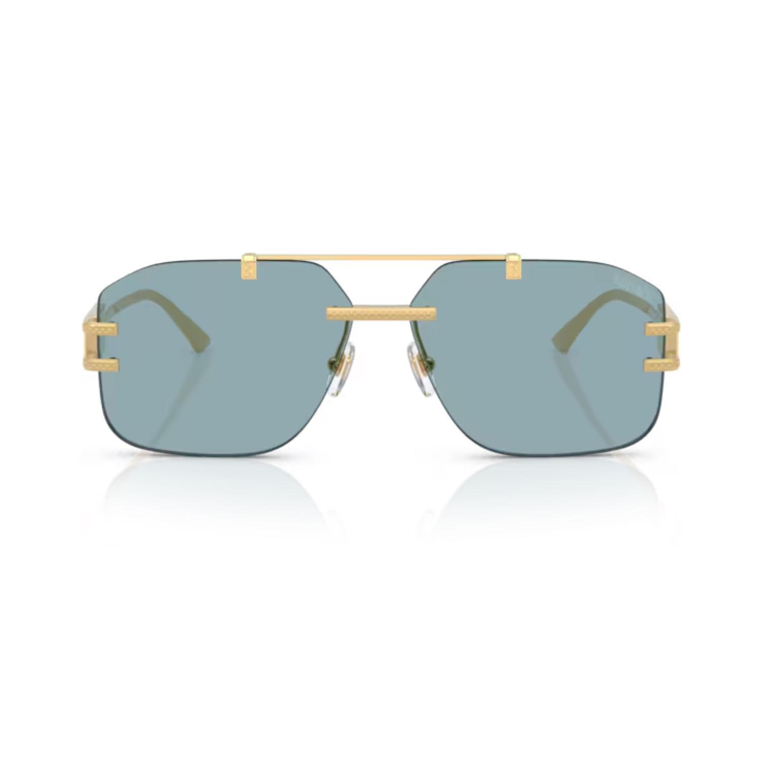 Versace VE 2275 100280 60 Erkek Geometrik Gold Metal Güneş Gözlüğü