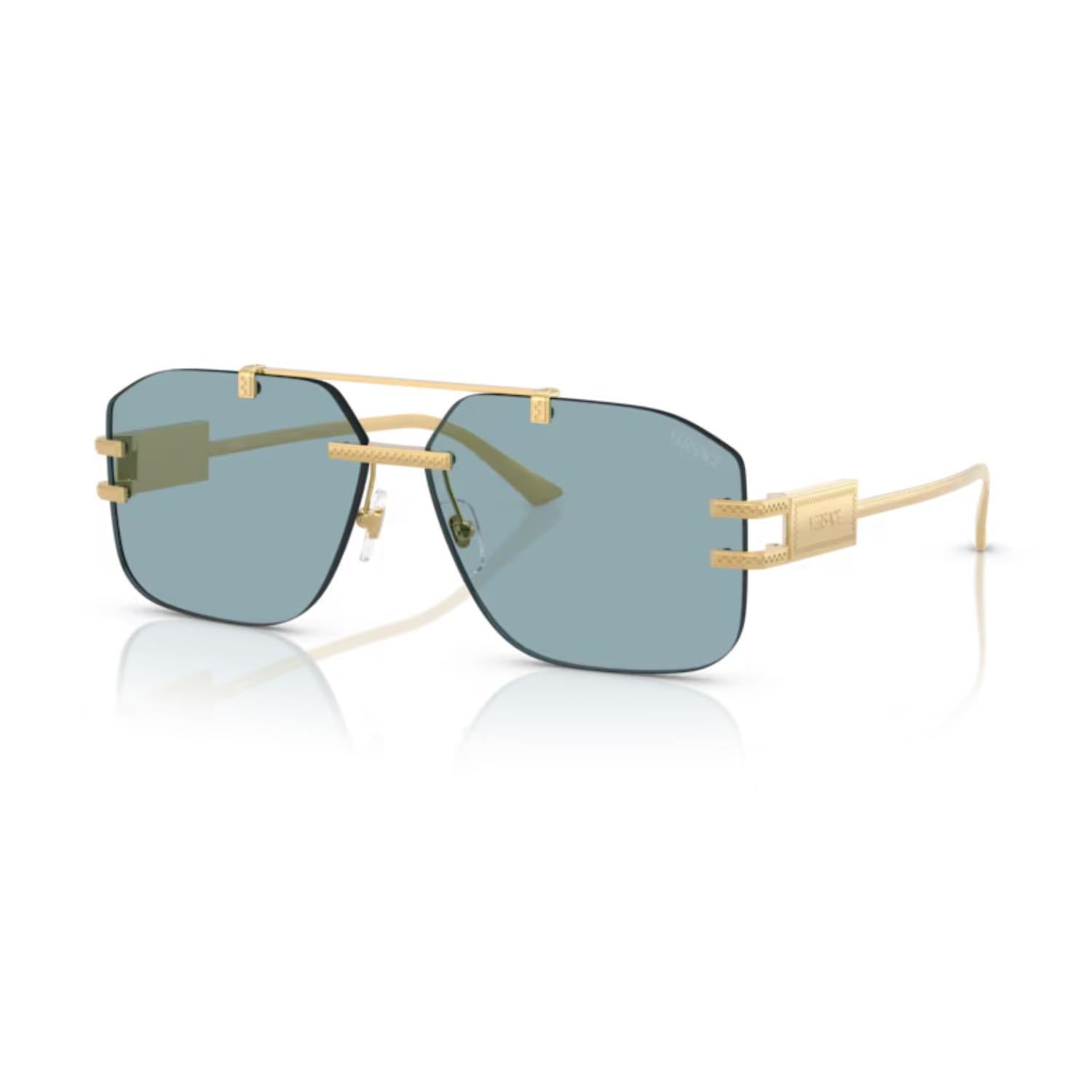 Versace VE 2275 100280 60 Erkek Geometrik Gold Metal Güneş Gözlüğü