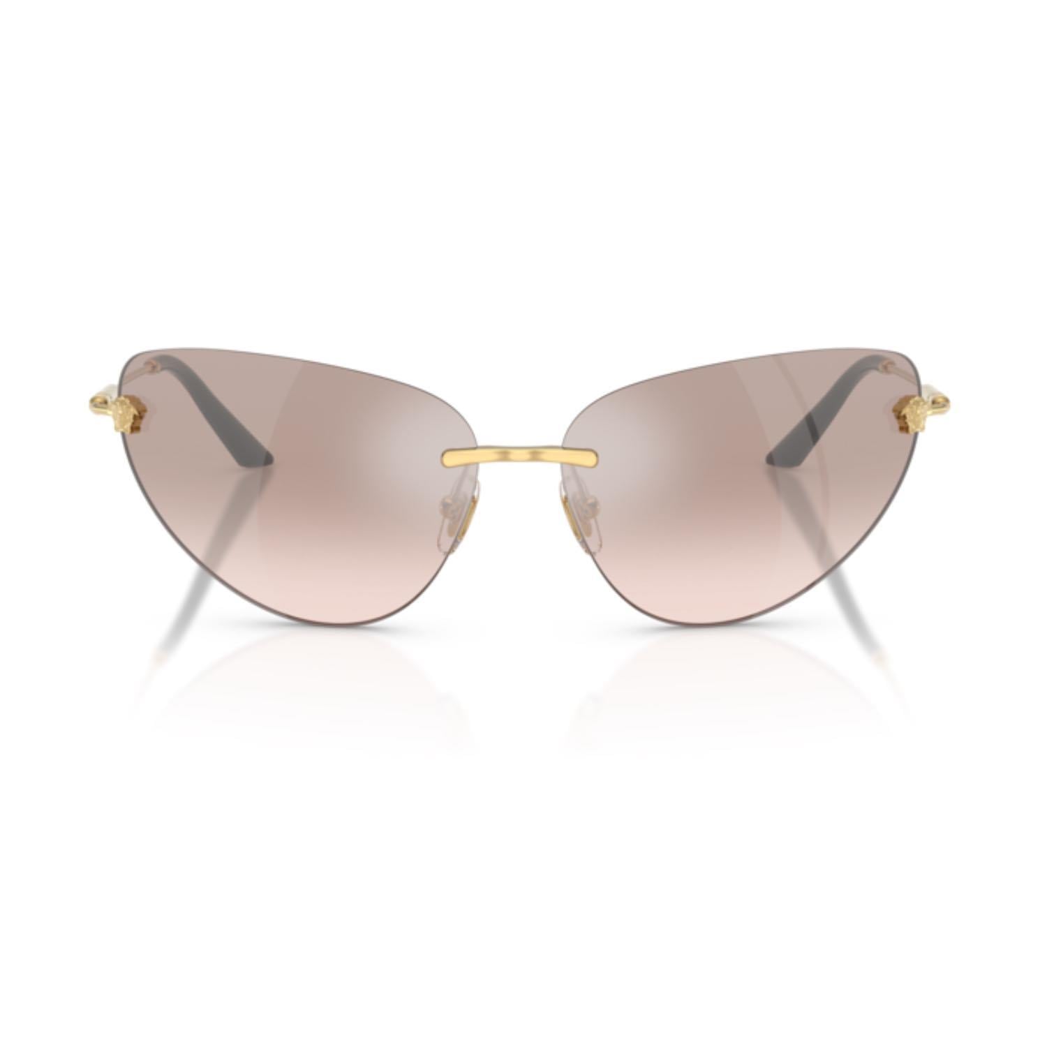 Versace VE 2281 10028Z 64 Kadın Çekik Gold Metal Güneş Gözlüğü