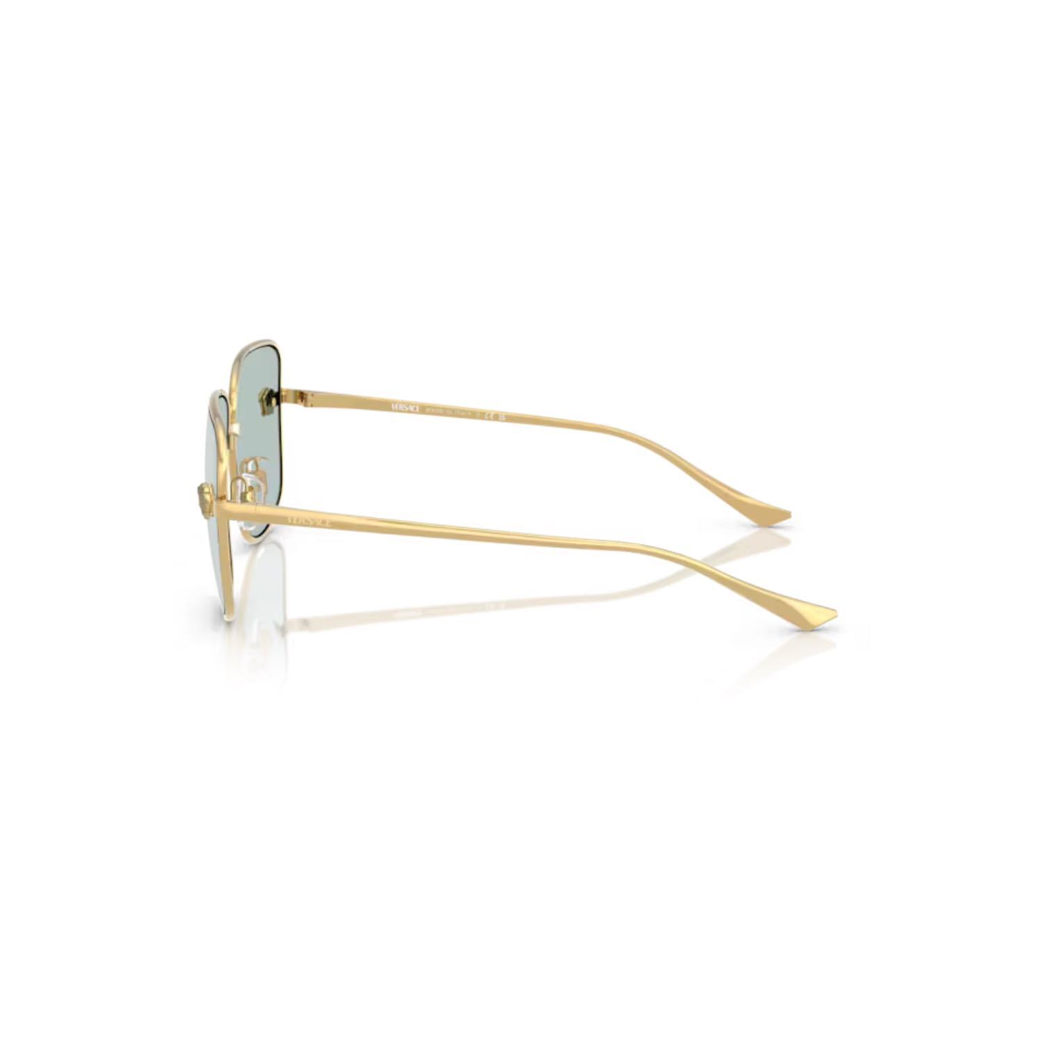 Versace VE 2282 10029C 59 Aynalı Unisex Kare Gold Metal Güneş Gözlüğü