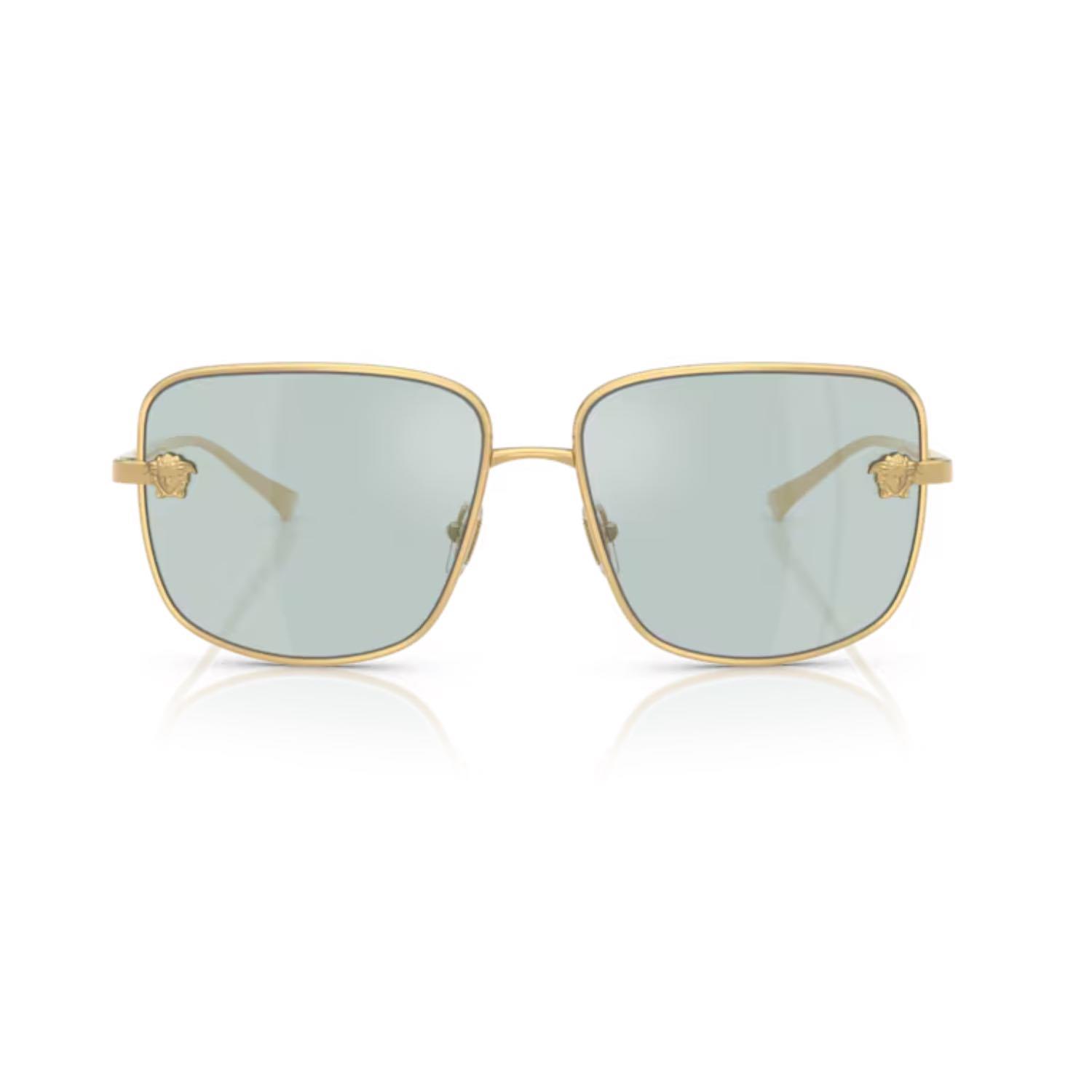 Versace VE 2282 10029C 59 Aynalı Unisex Kare Gold Metal Güneş Gözlüğü